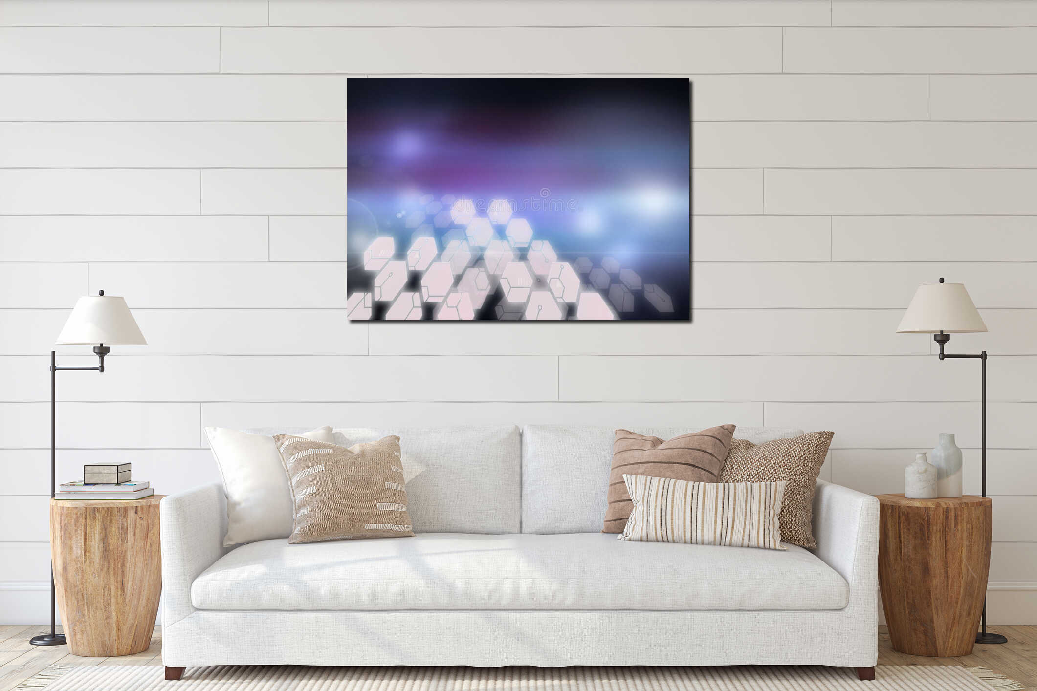 Canvas hanging interior mockup