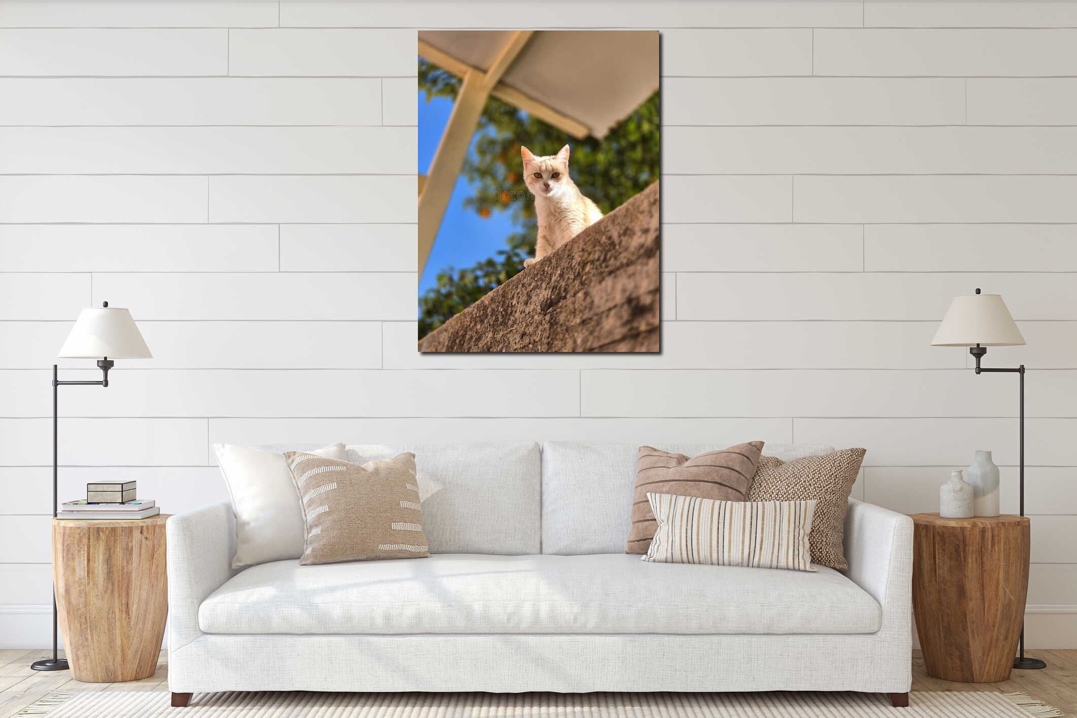 Canvas hanging interior mockup