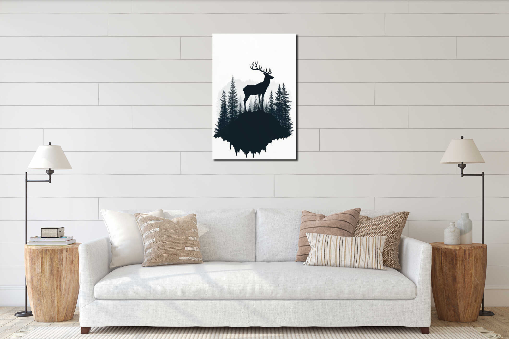 Canvas hanging interior mockup