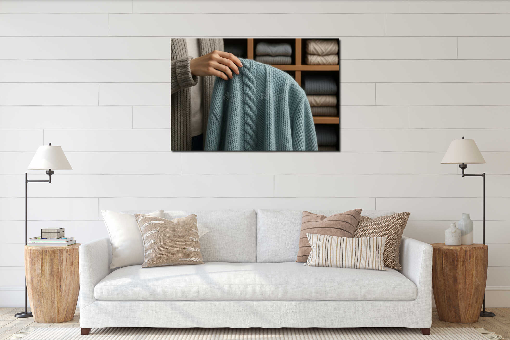 Canvas hanging interior mockup