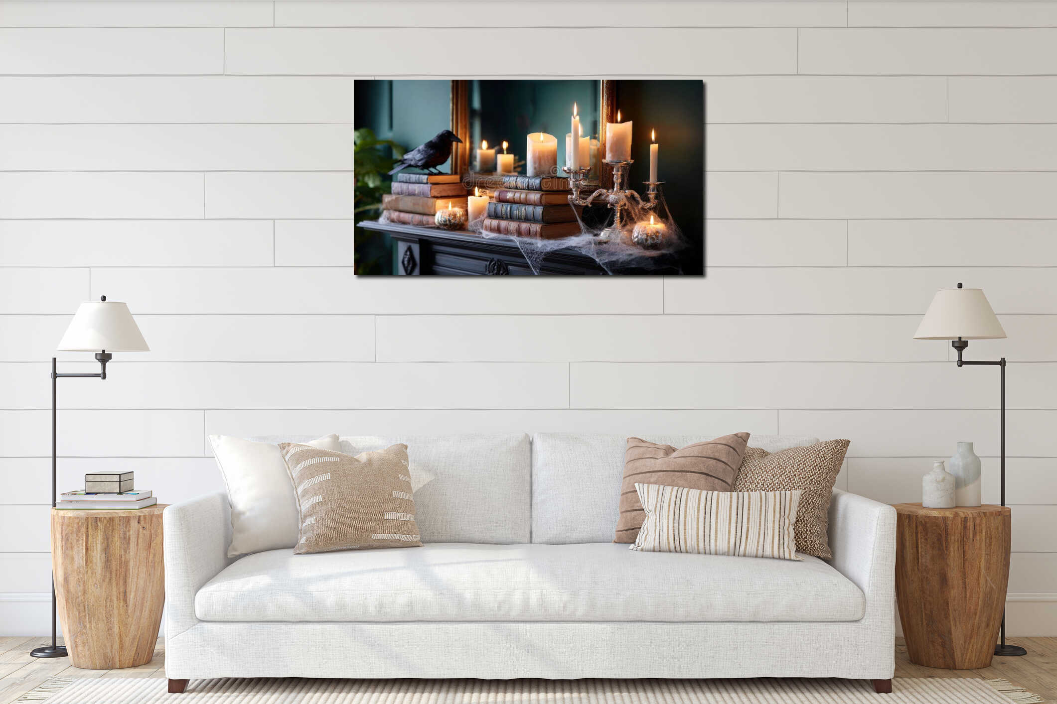 Canvas hanging interior mockup
