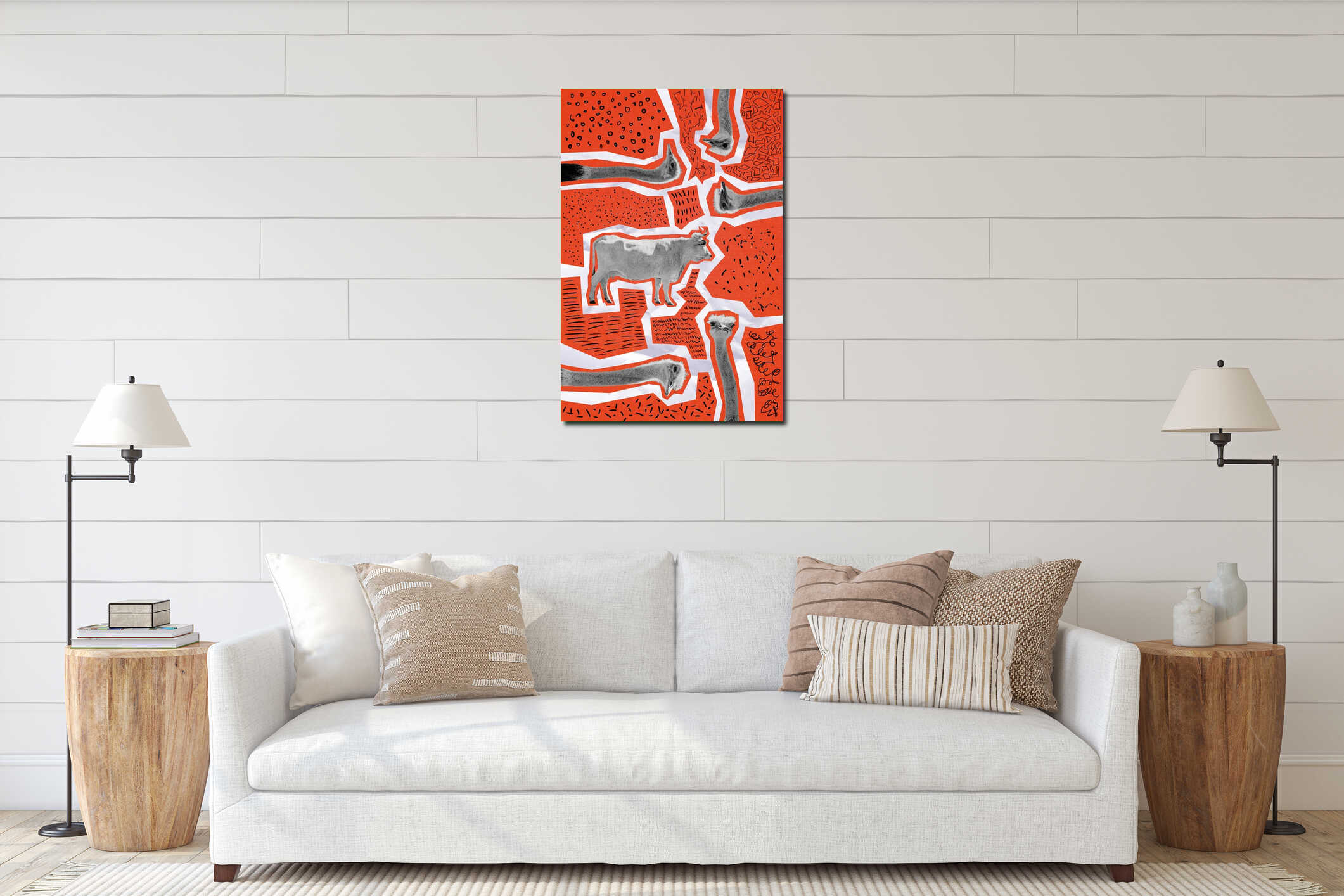 Canvas hanging interior mockup