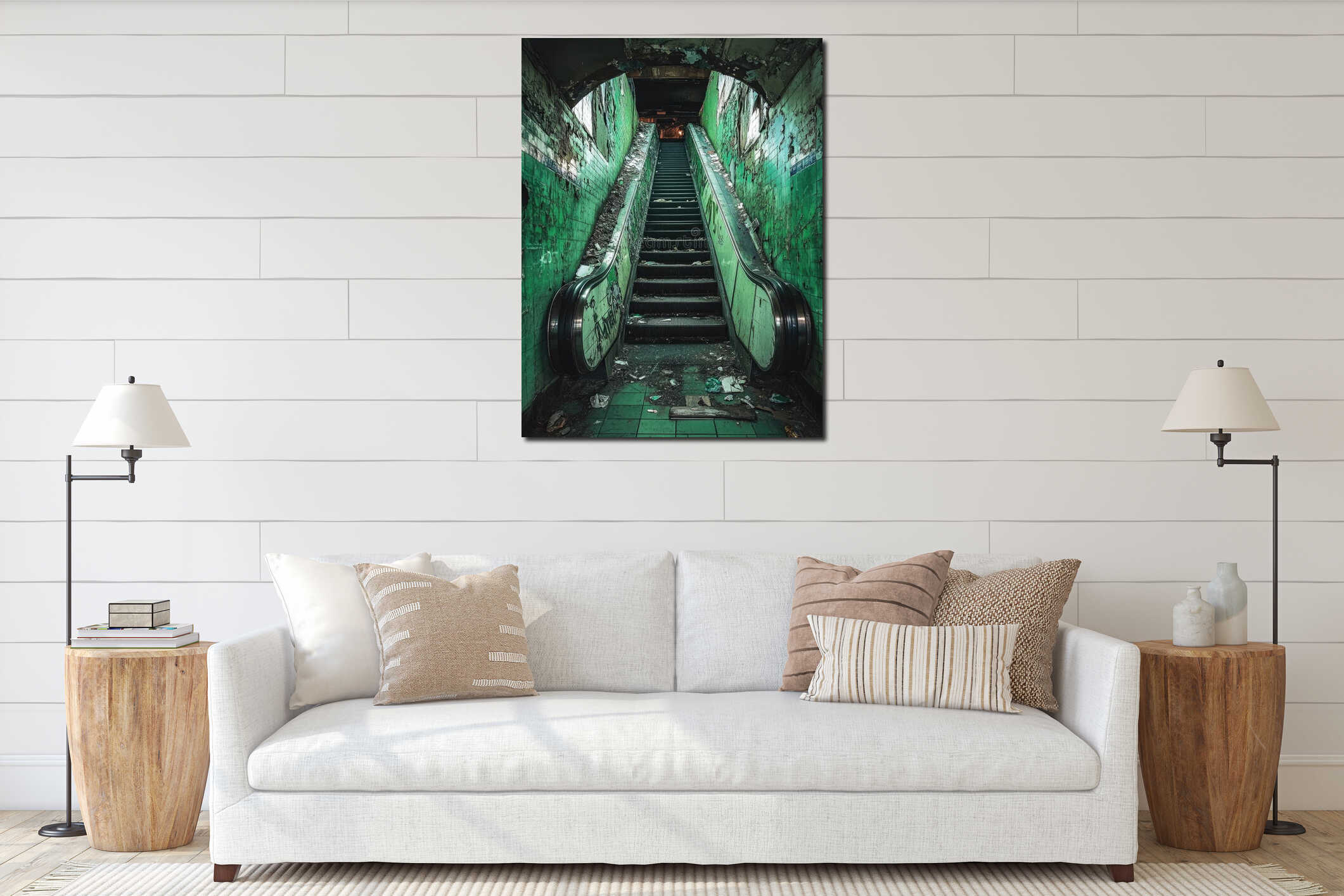 Canvas hanging interior mockup