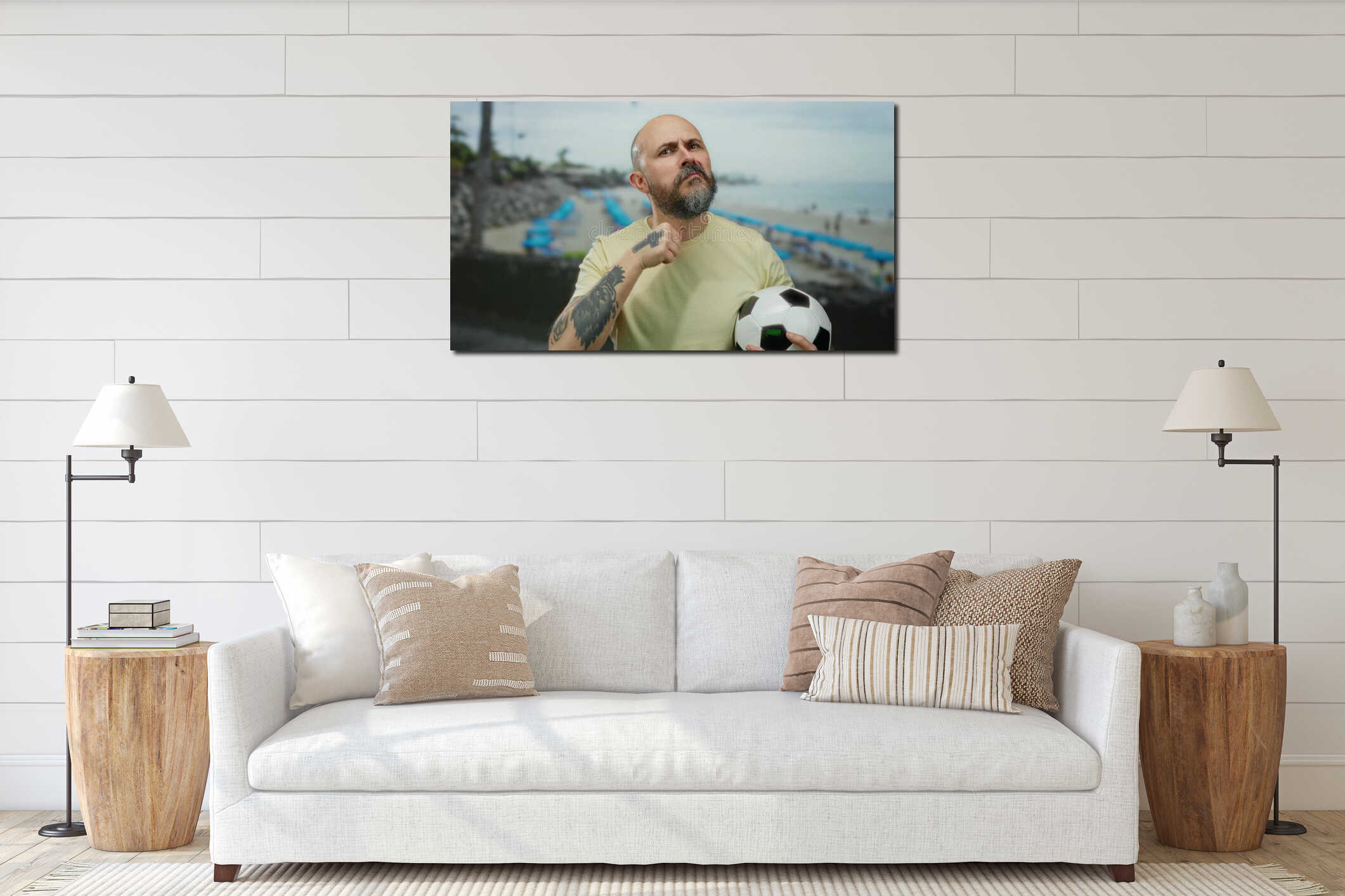 Canvas hanging interior mockup