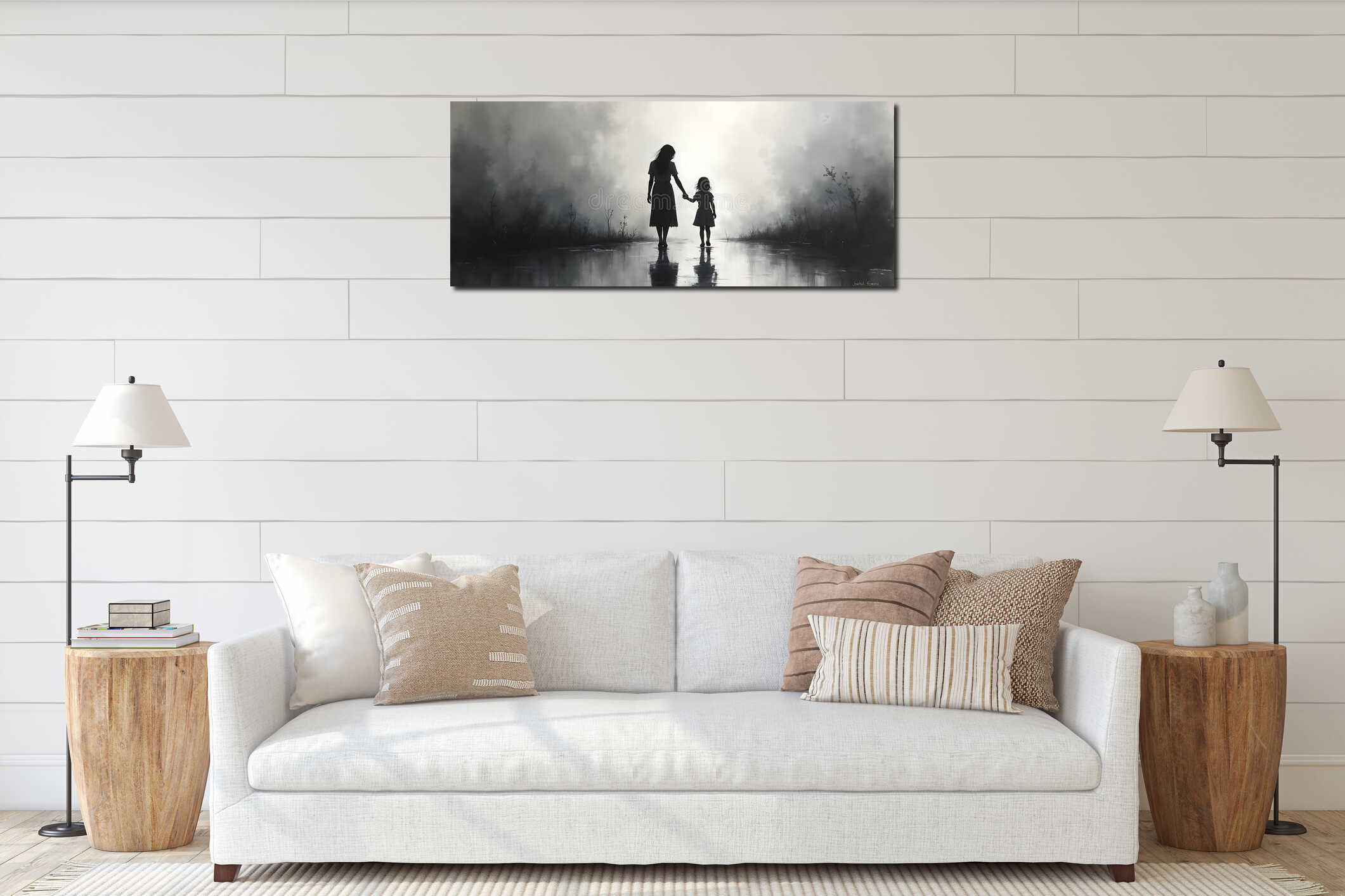 Canvas hanging interior mockup