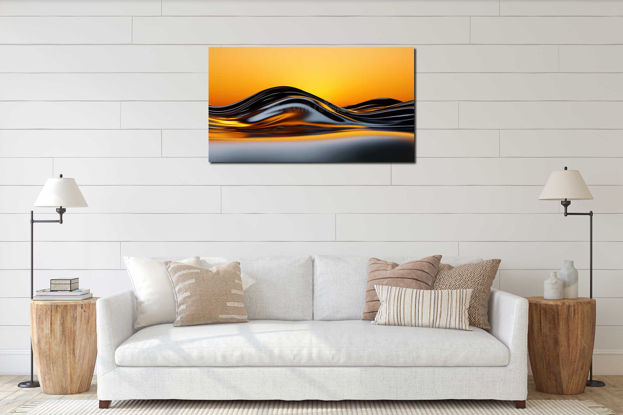 Canvas hanging interior mockup