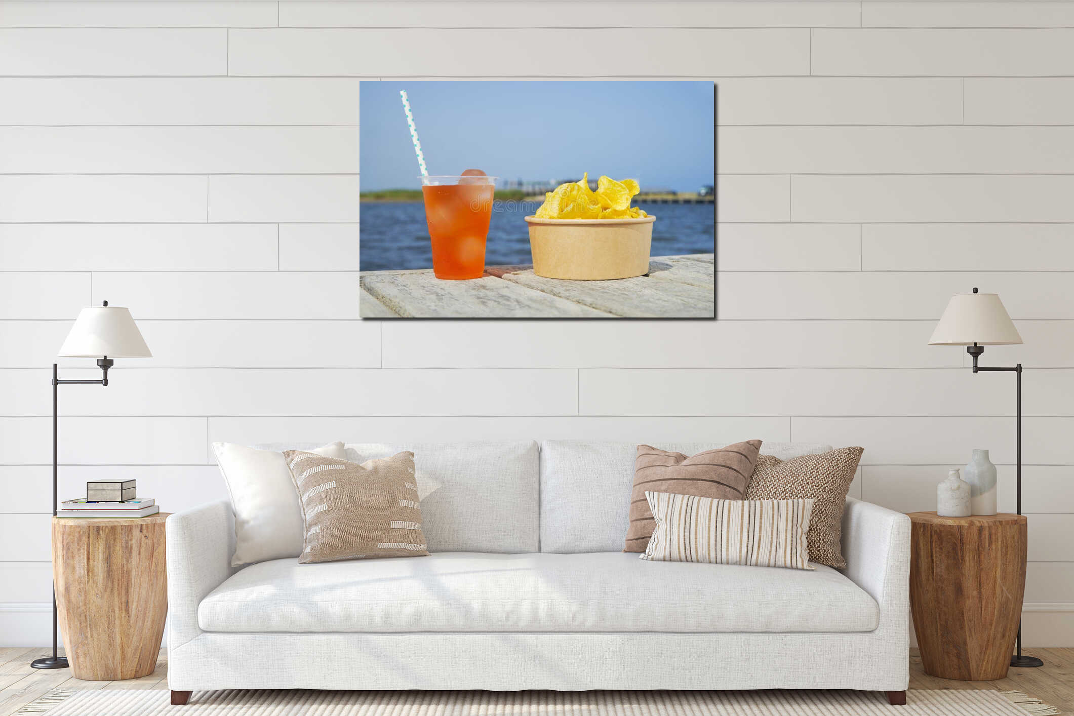 Canvas hanging interior mockup