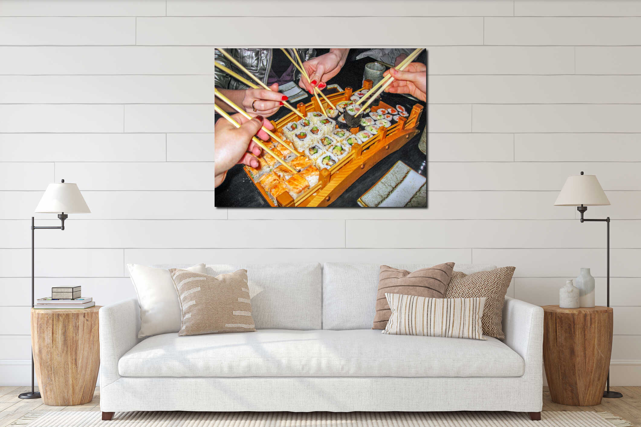 Canvas hanging interior mockup