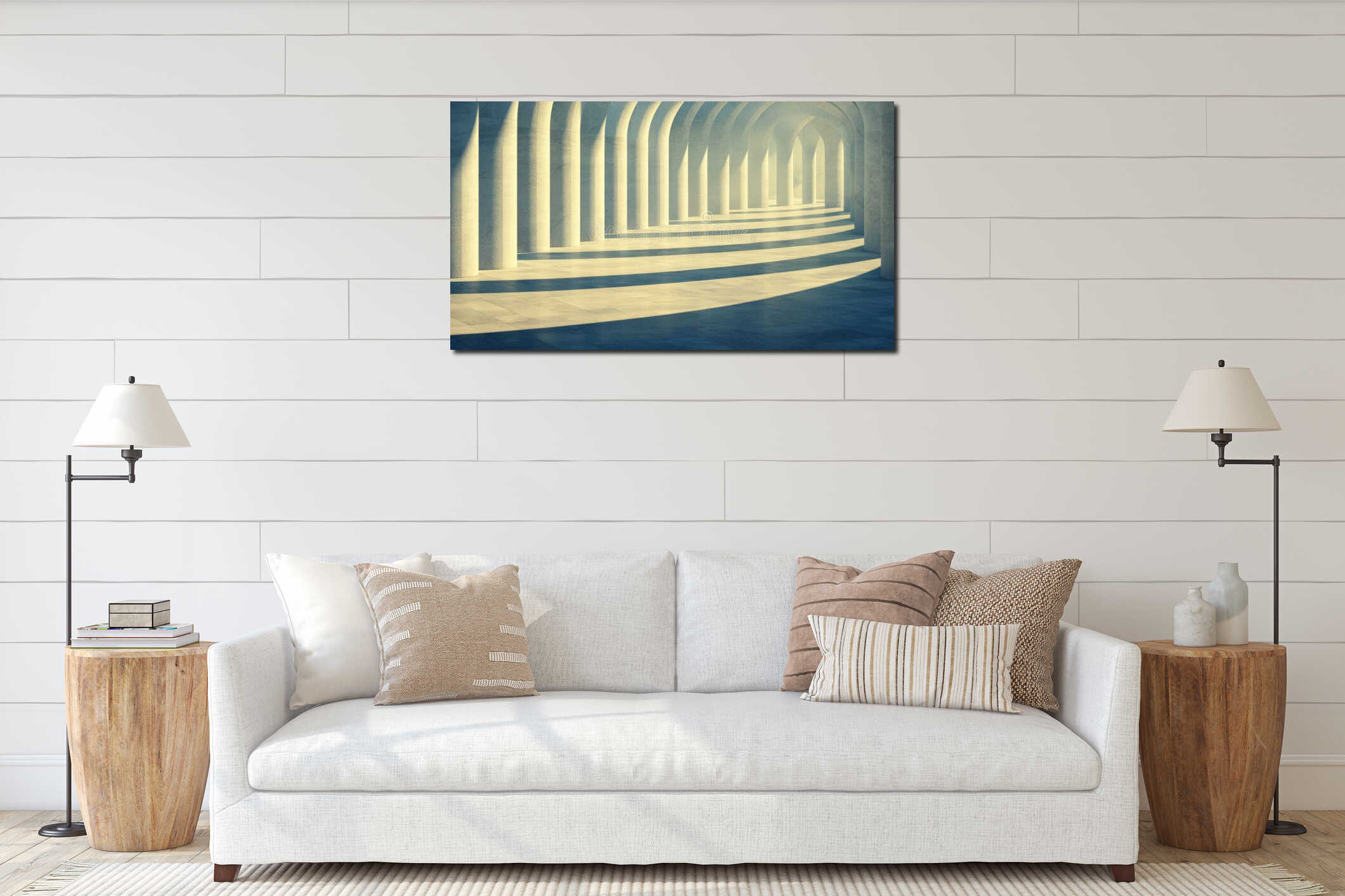 Canvas hanging interior mockup