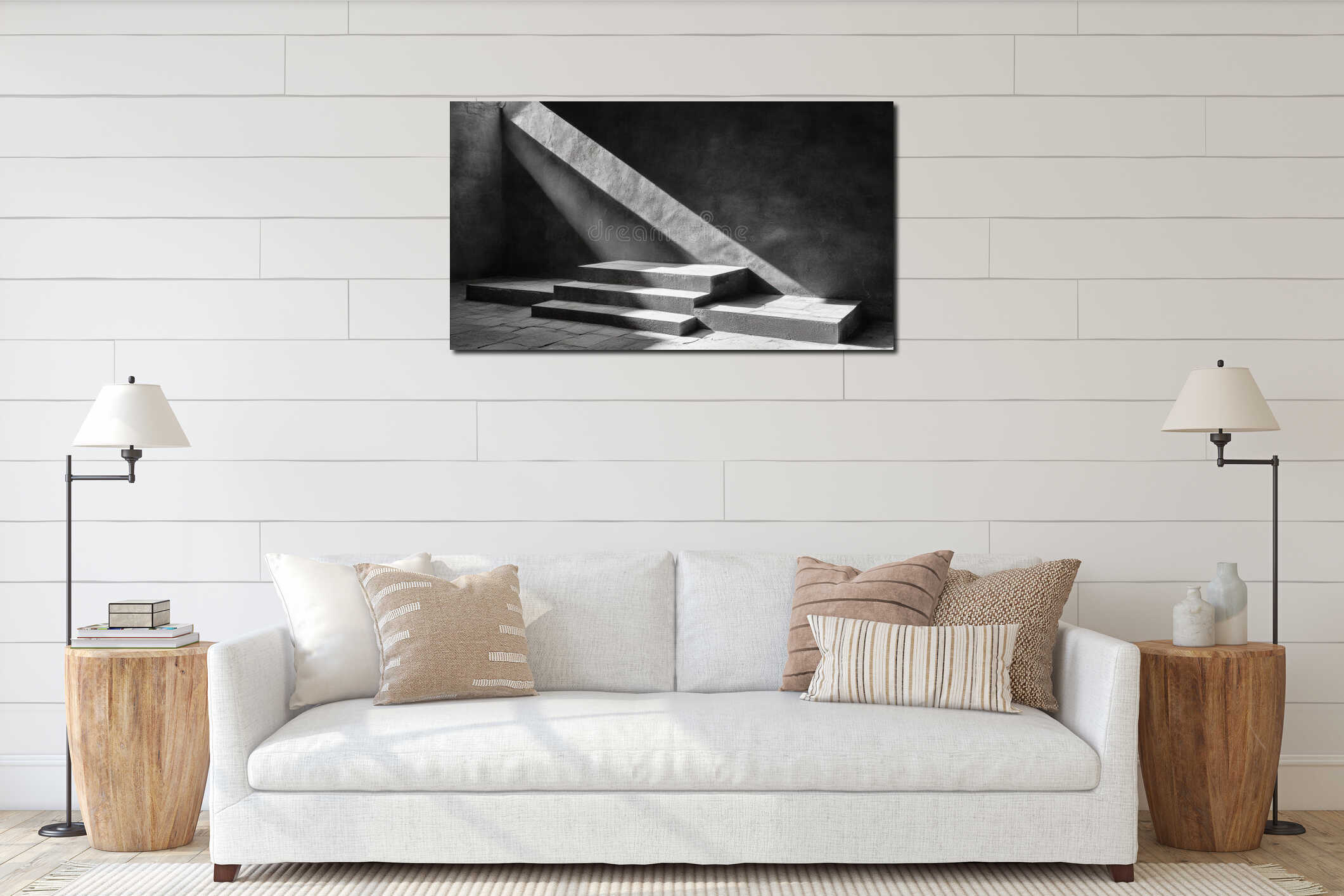 Canvas hanging interior mockup