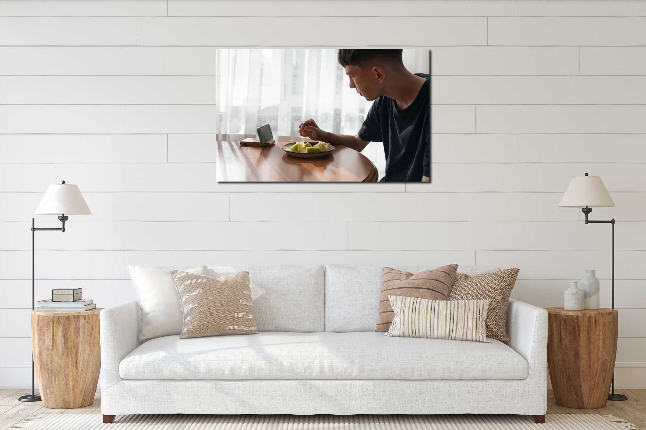 Canvas hanging interior mockup