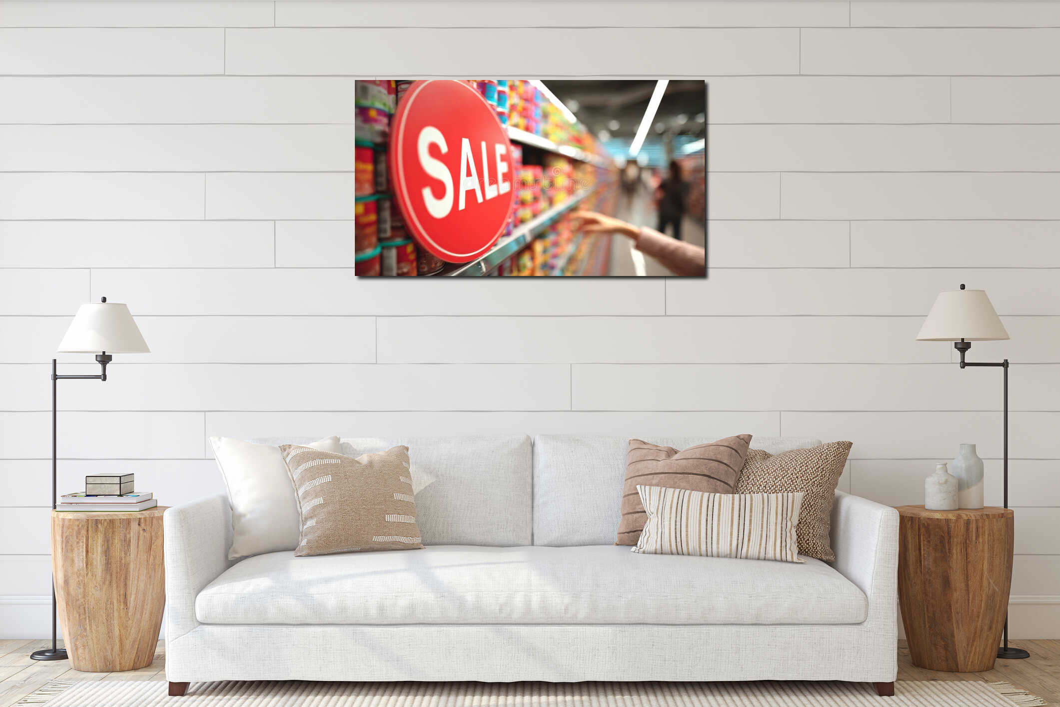 Canvas hanging interior mockup
