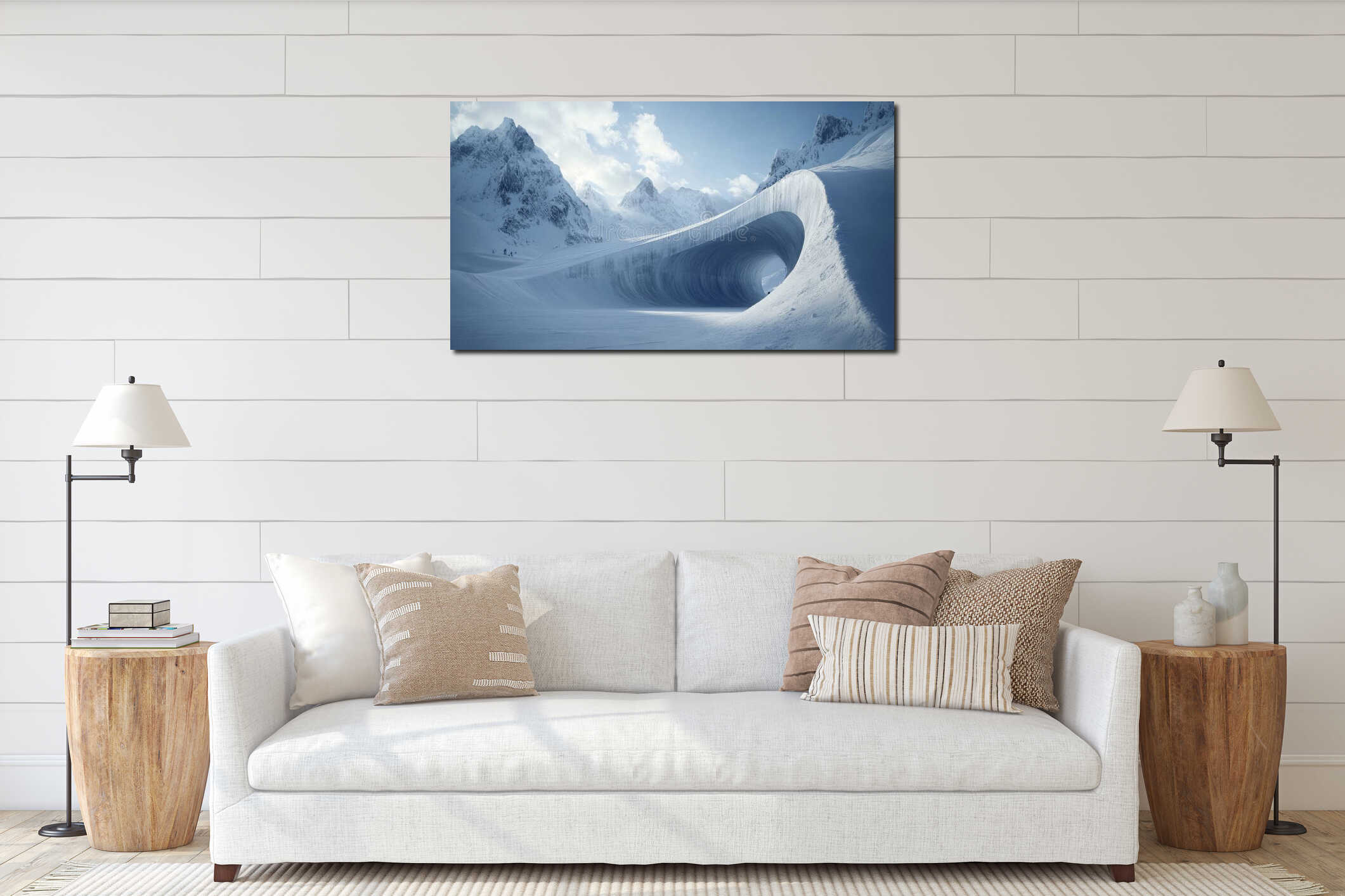 Canvas hanging interior mockup
