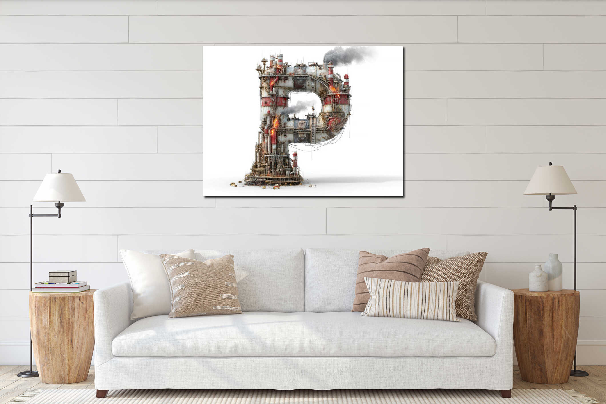 Canvas hanging interior mockup