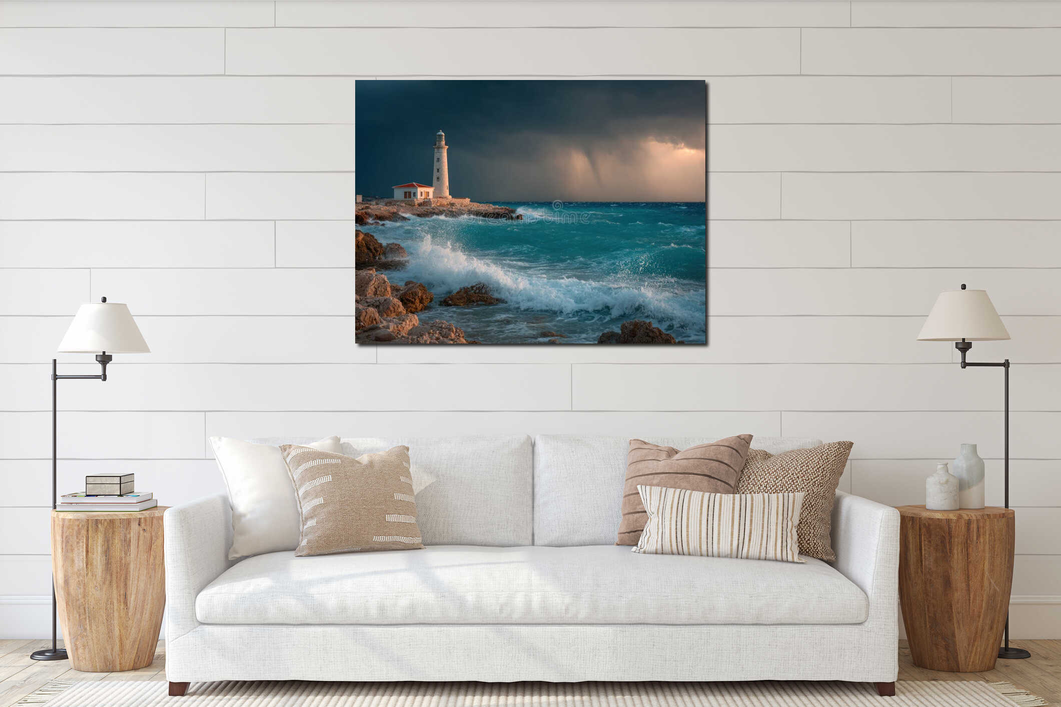 Canvas hanging interior mockup