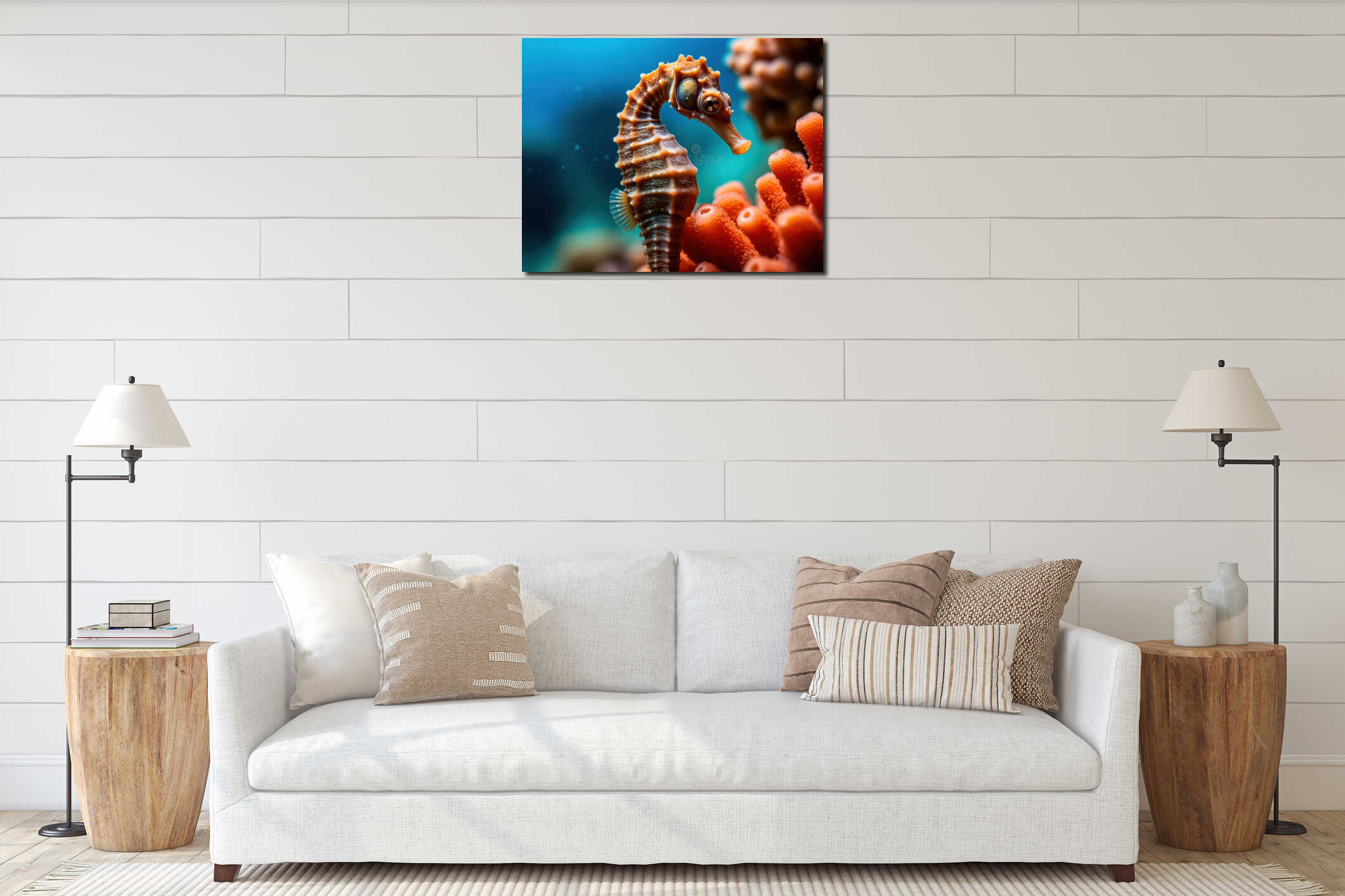 Canvas hanging interior mockup