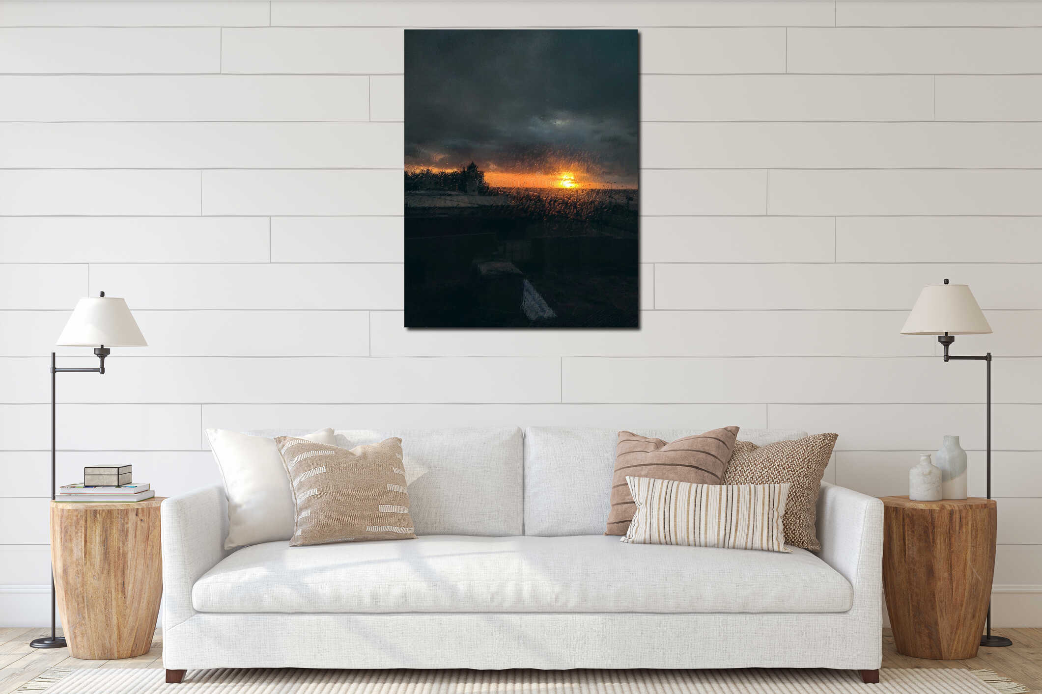 Canvas hanging interior mockup