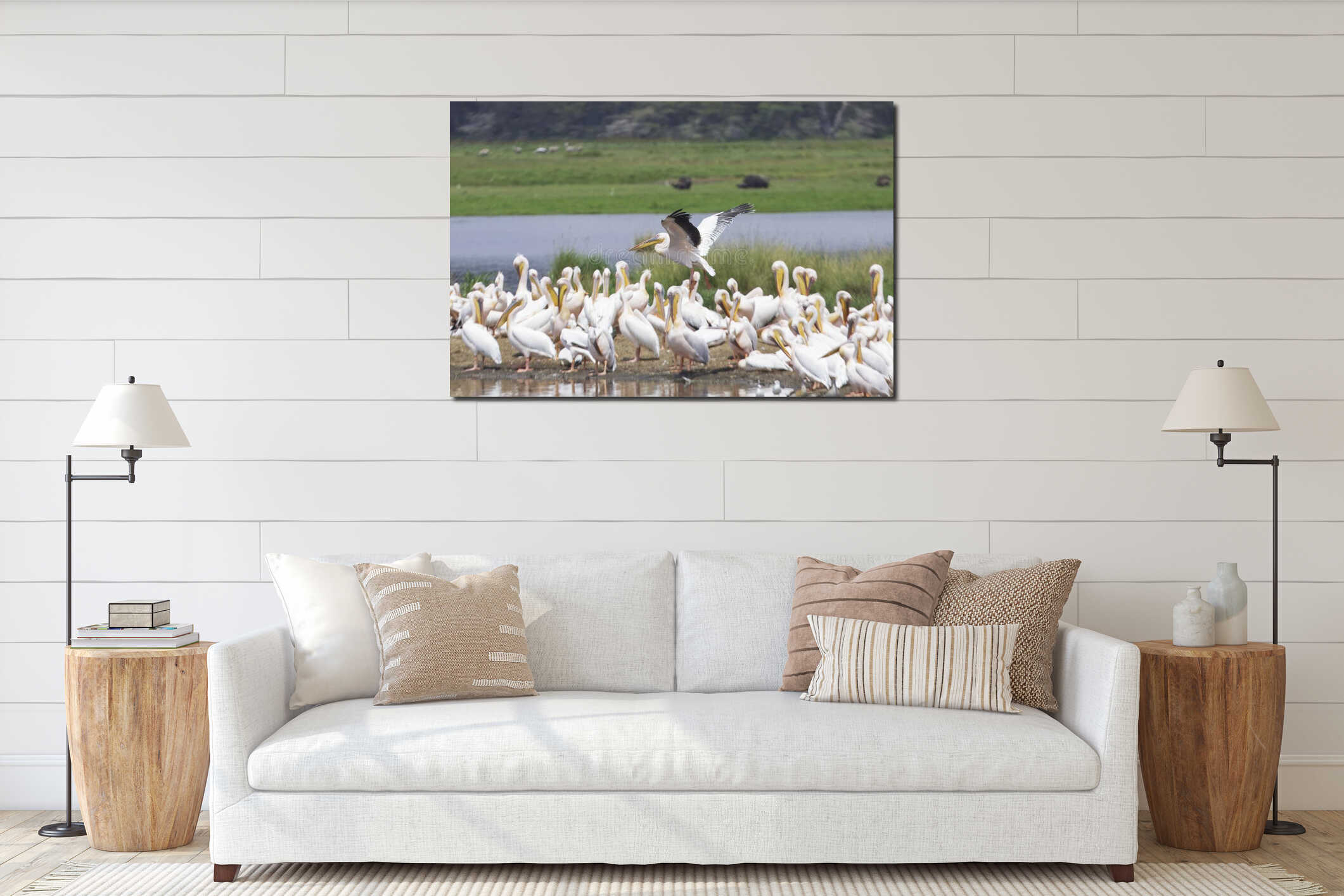 Canvas hanging interior mockup