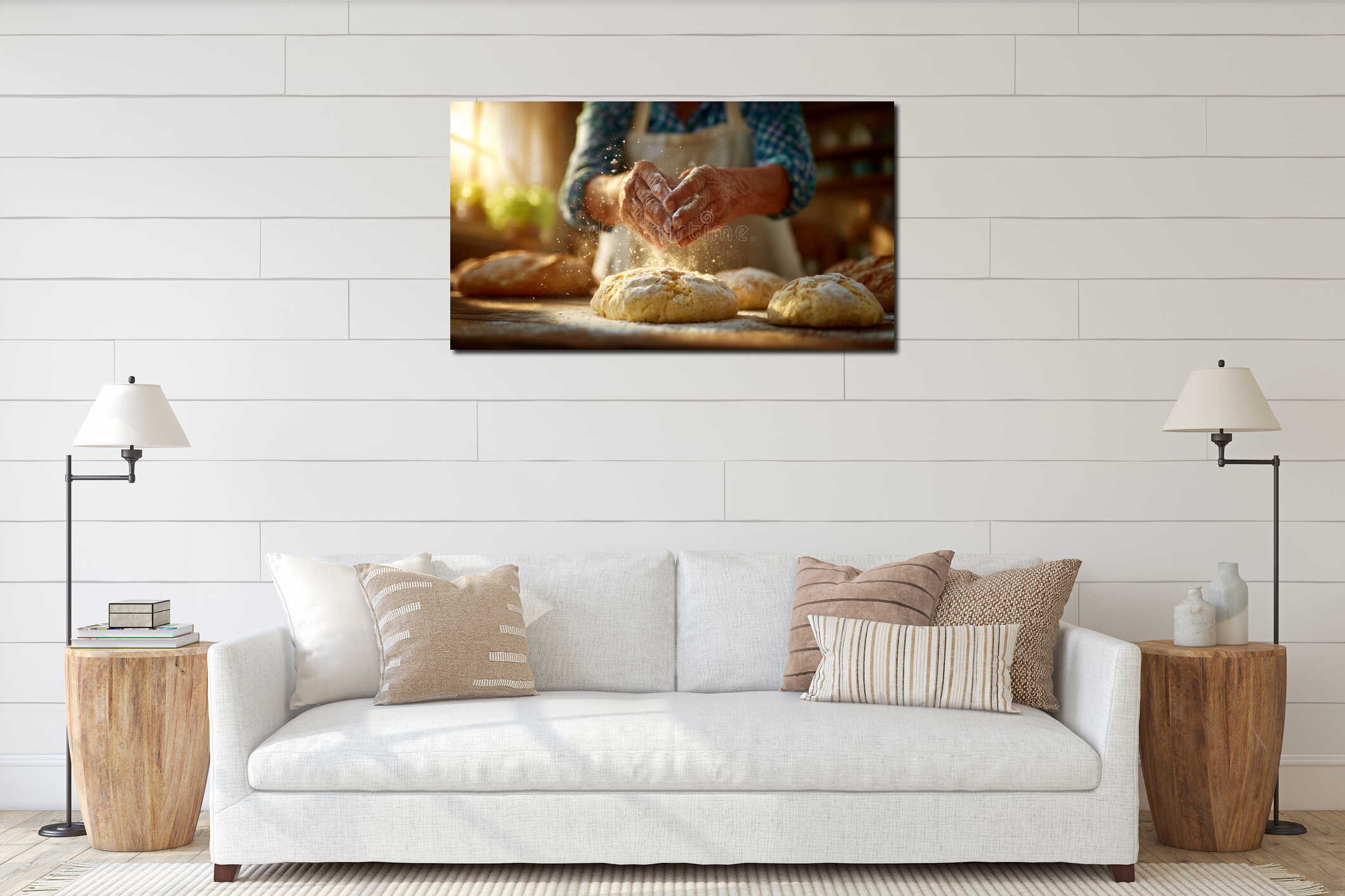 Canvas hanging interior mockup