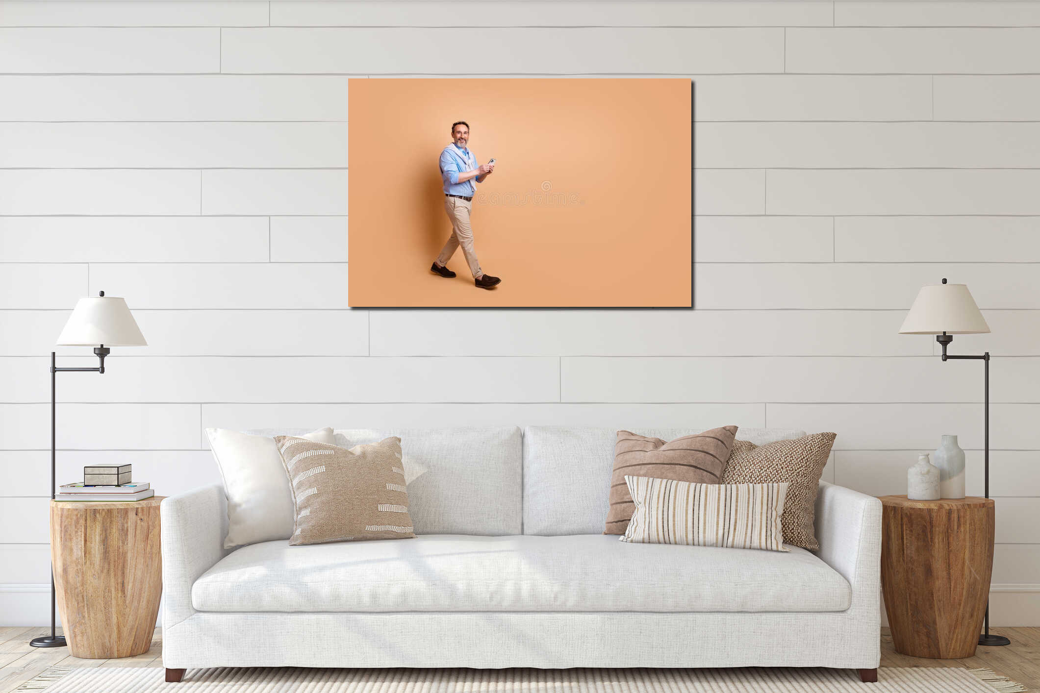 Canvas hanging interior mockup