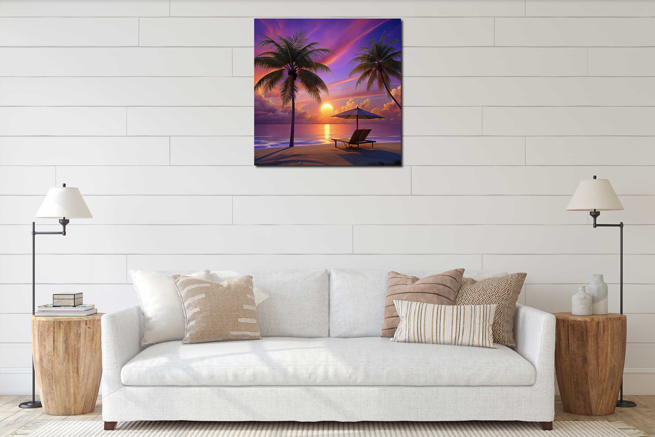 Canvas hanging interior mockup