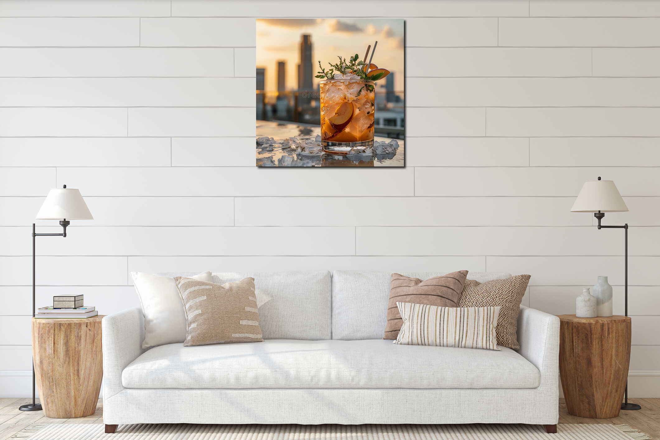 Canvas hanging interior mockup
