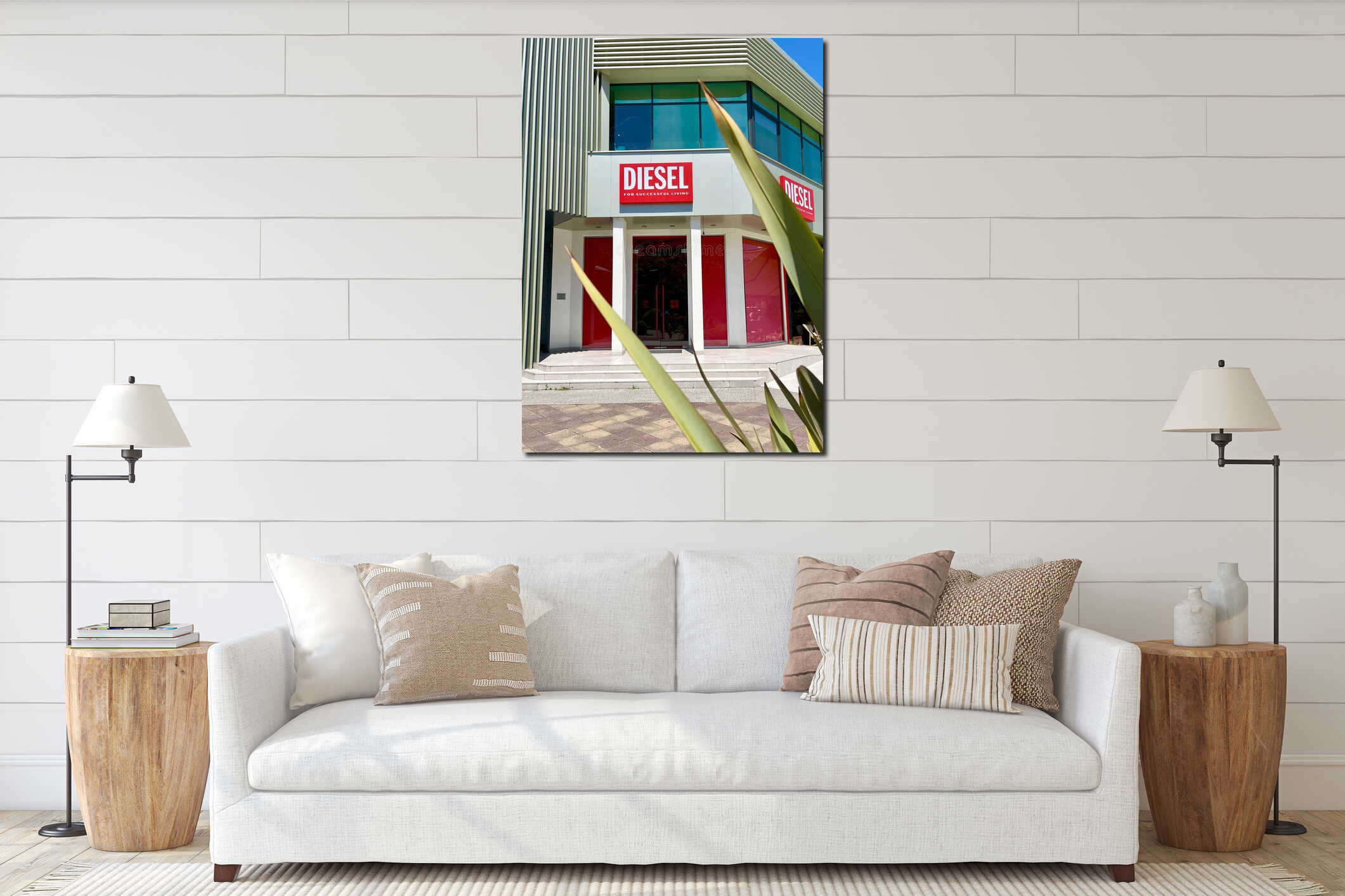 Canvas hanging interior mockup