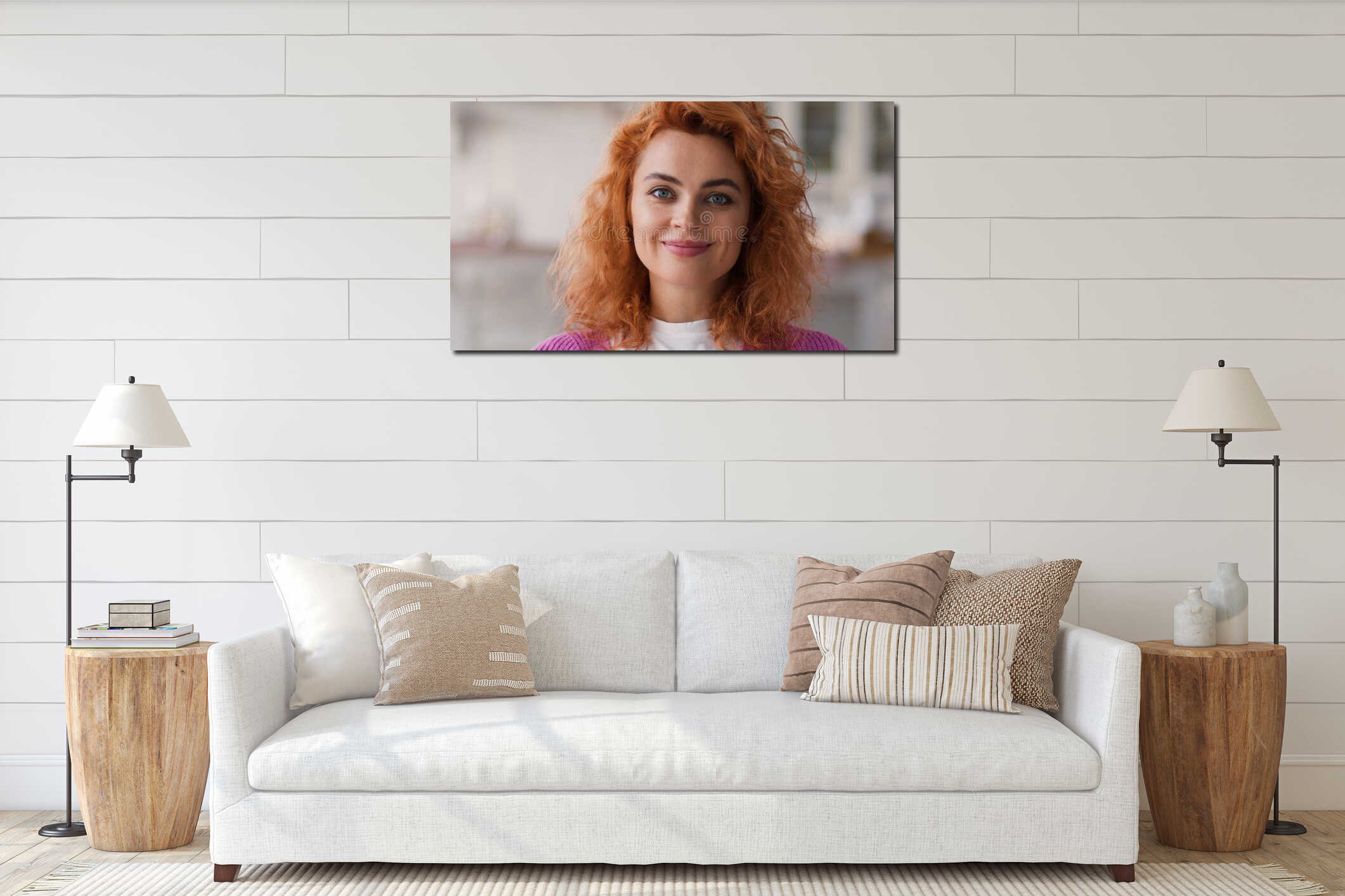 Canvas hanging interior mockup