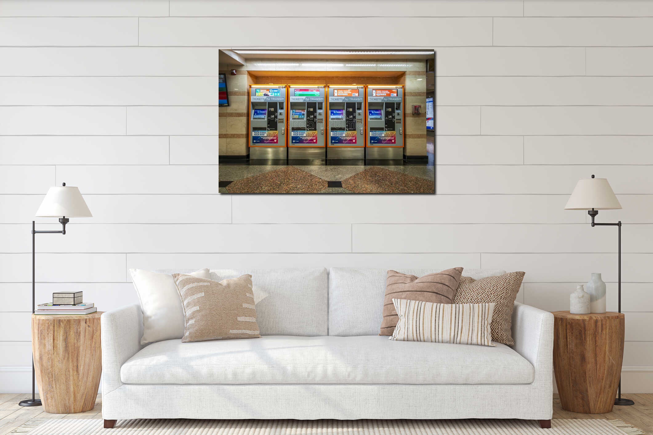 Canvas hanging interior mockup