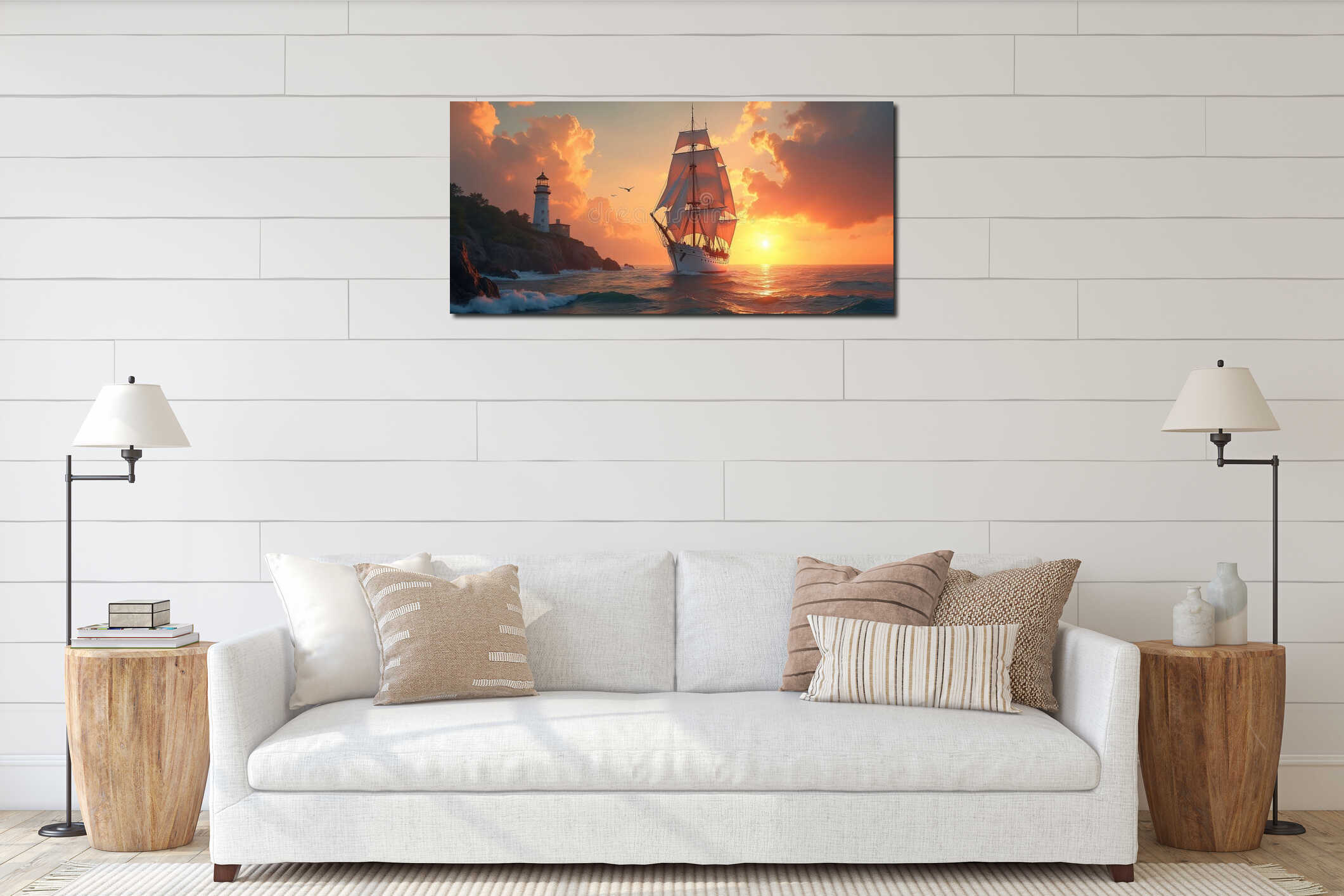 Canvas hanging interior mockup