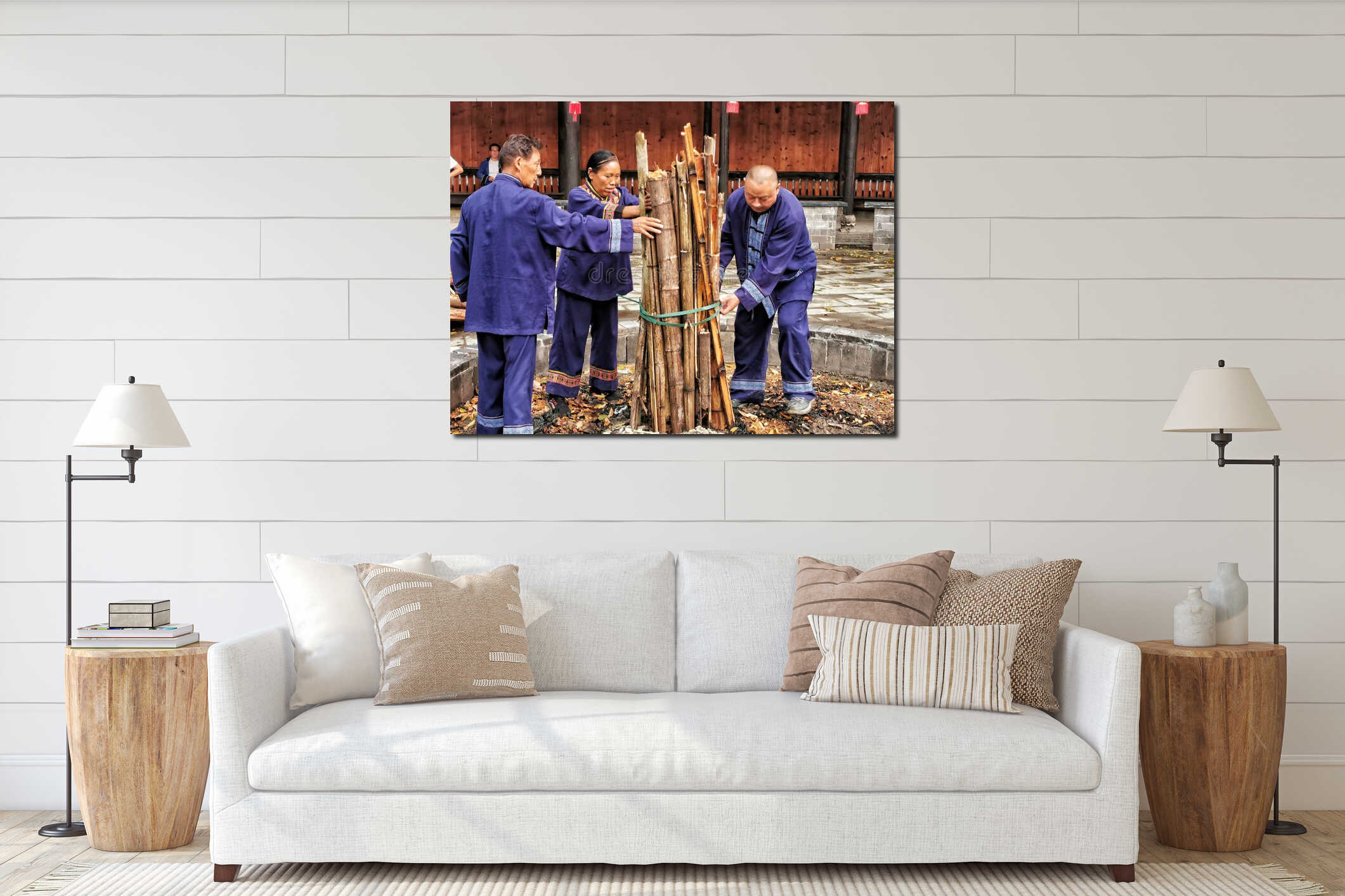Canvas hanging interior mockup