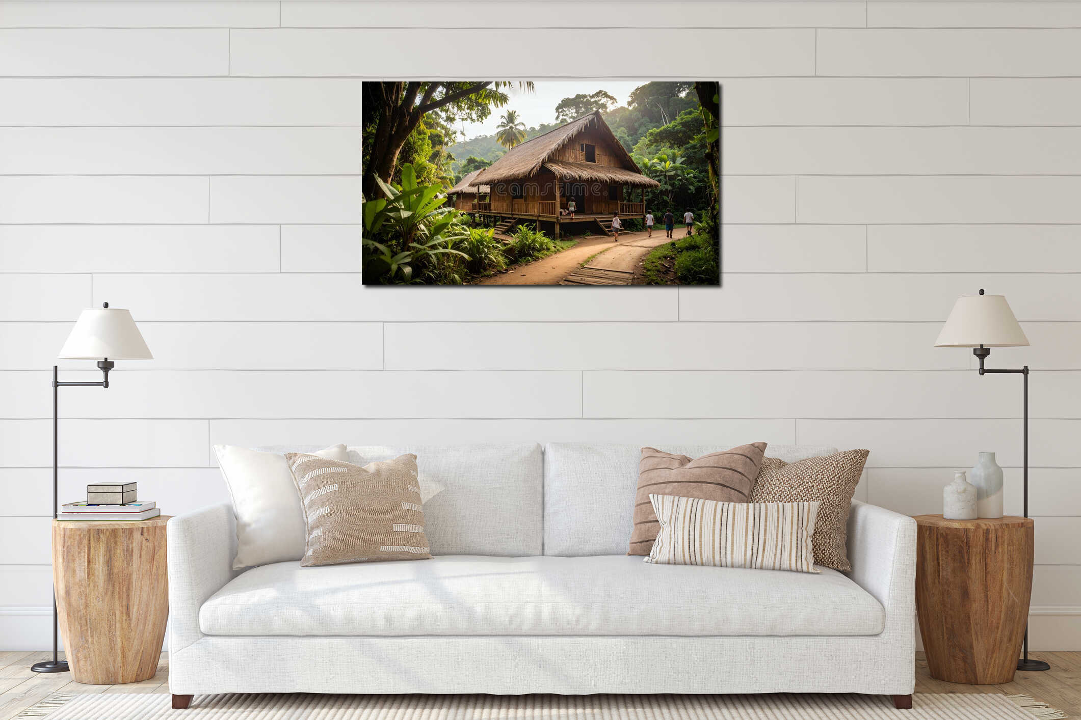 Canvas hanging interior mockup