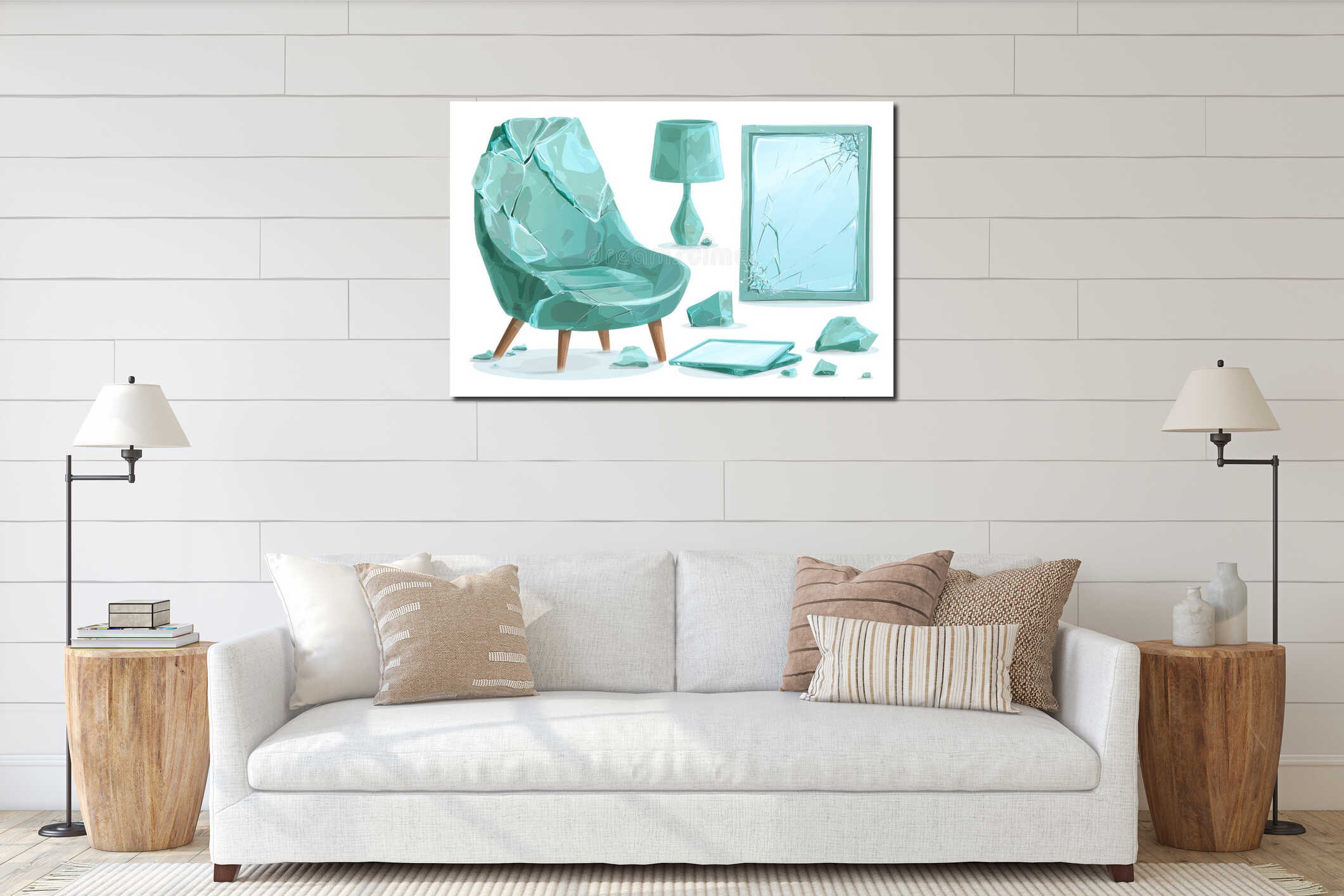 Canvas hanging interior mockup