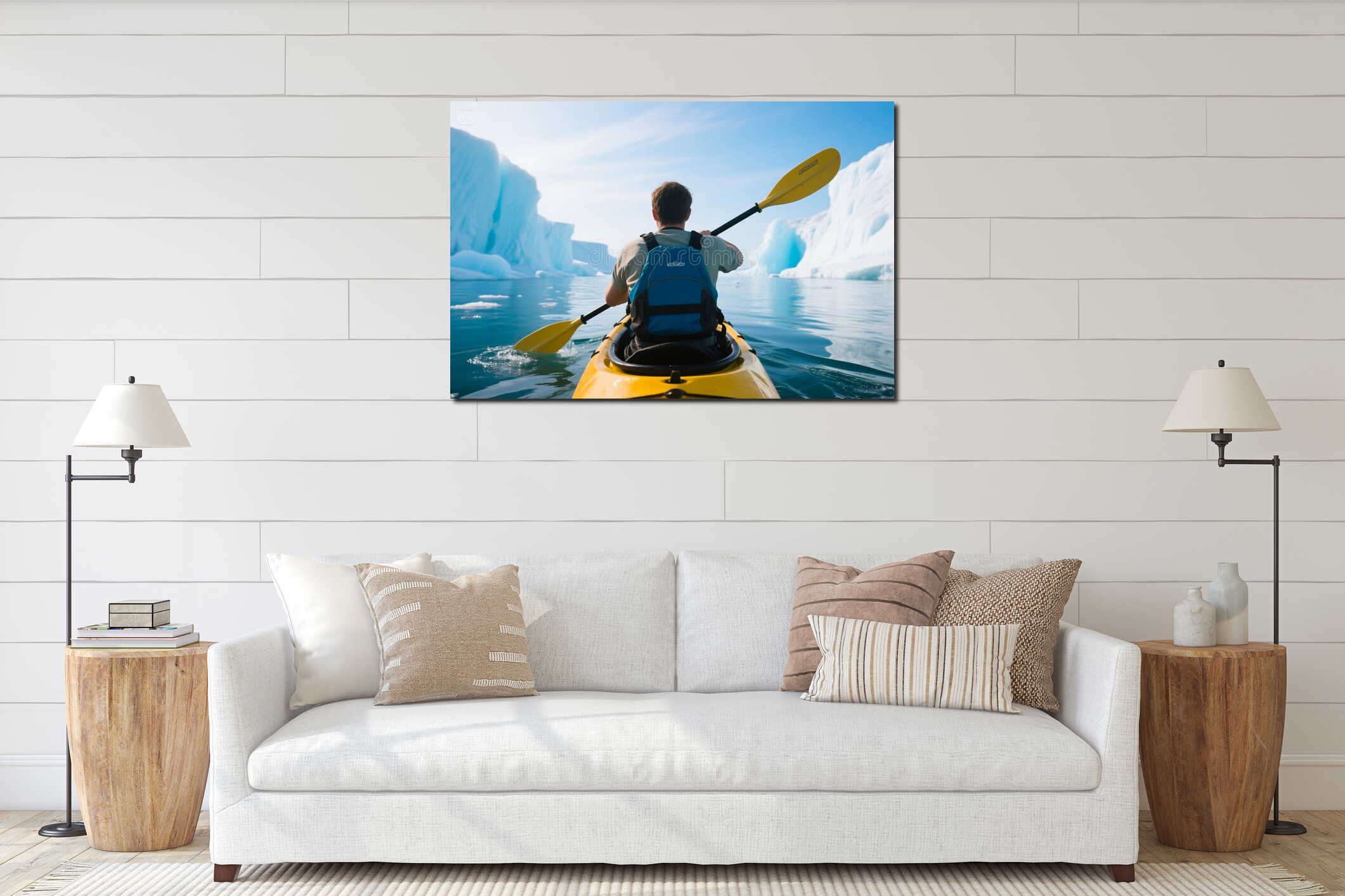 Canvas hanging interior mockup