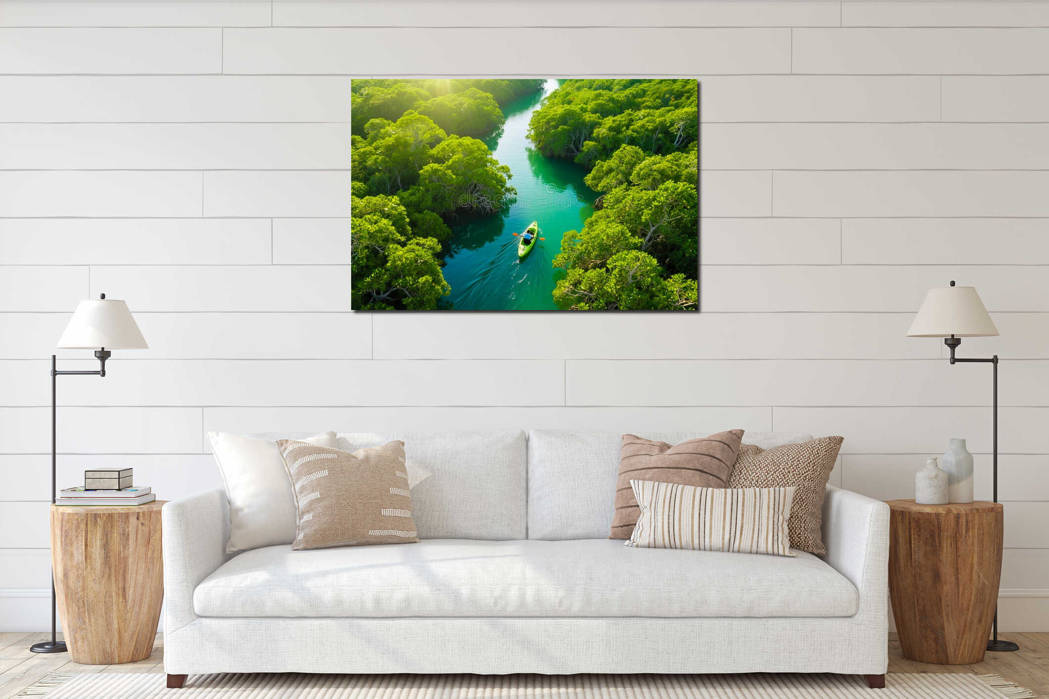 Canvas hanging interior mockup