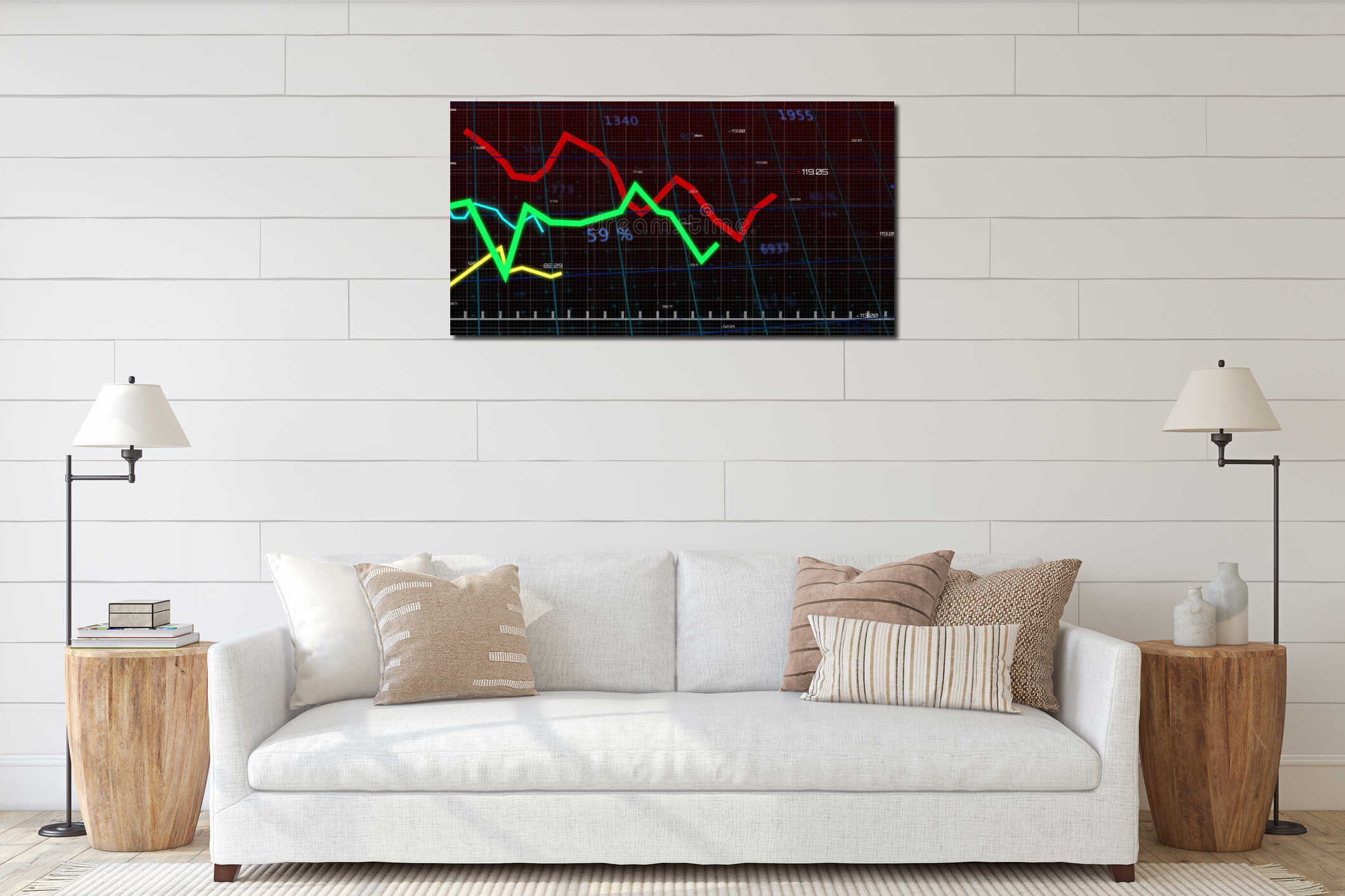 Canvas hanging interior mockup