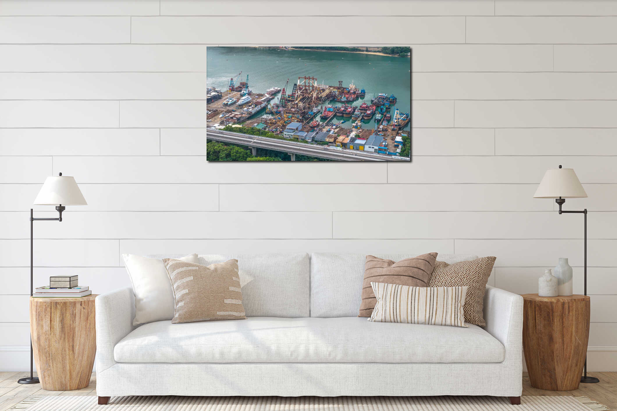 Canvas hanging interior mockup