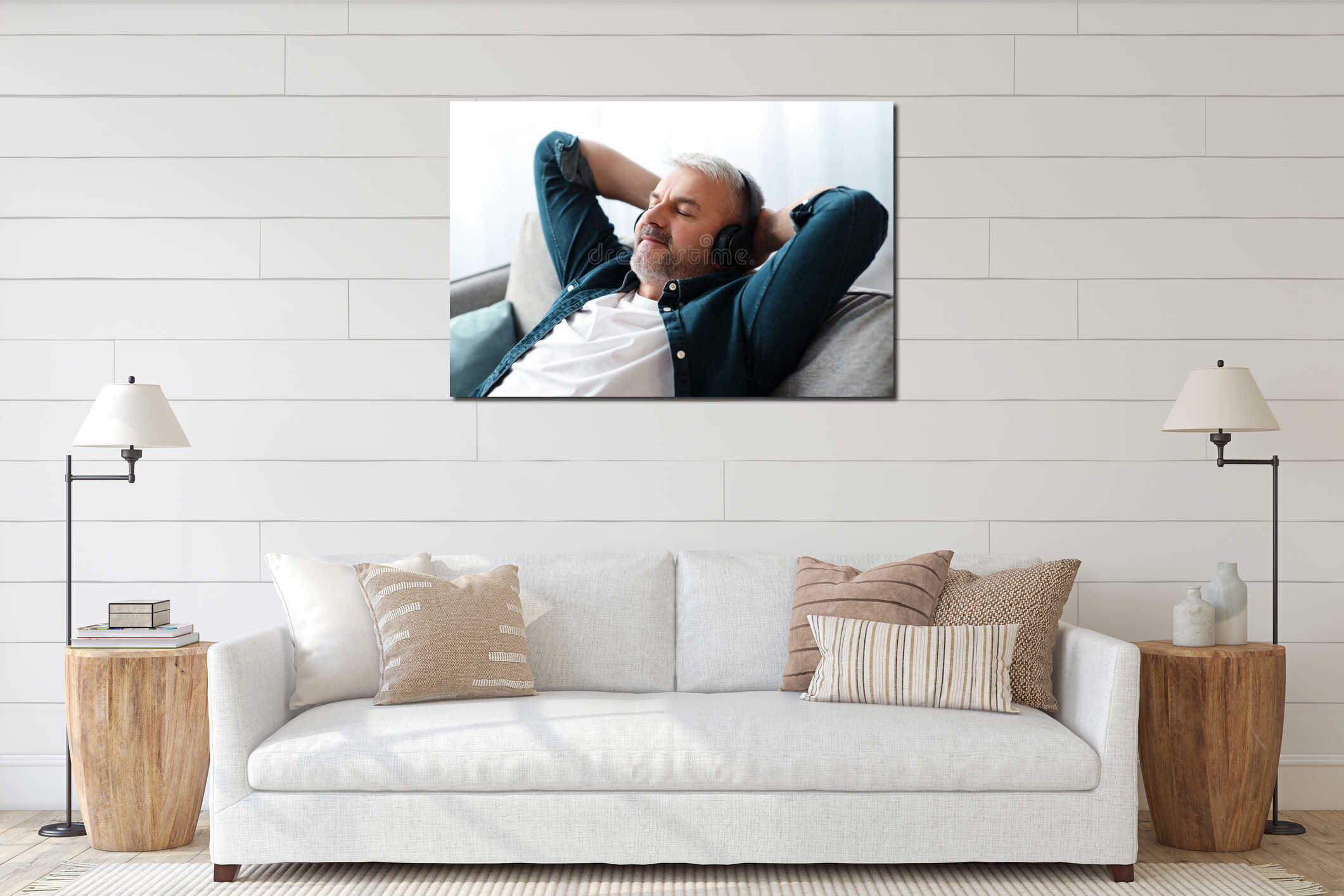 Canvas hanging interior mockup