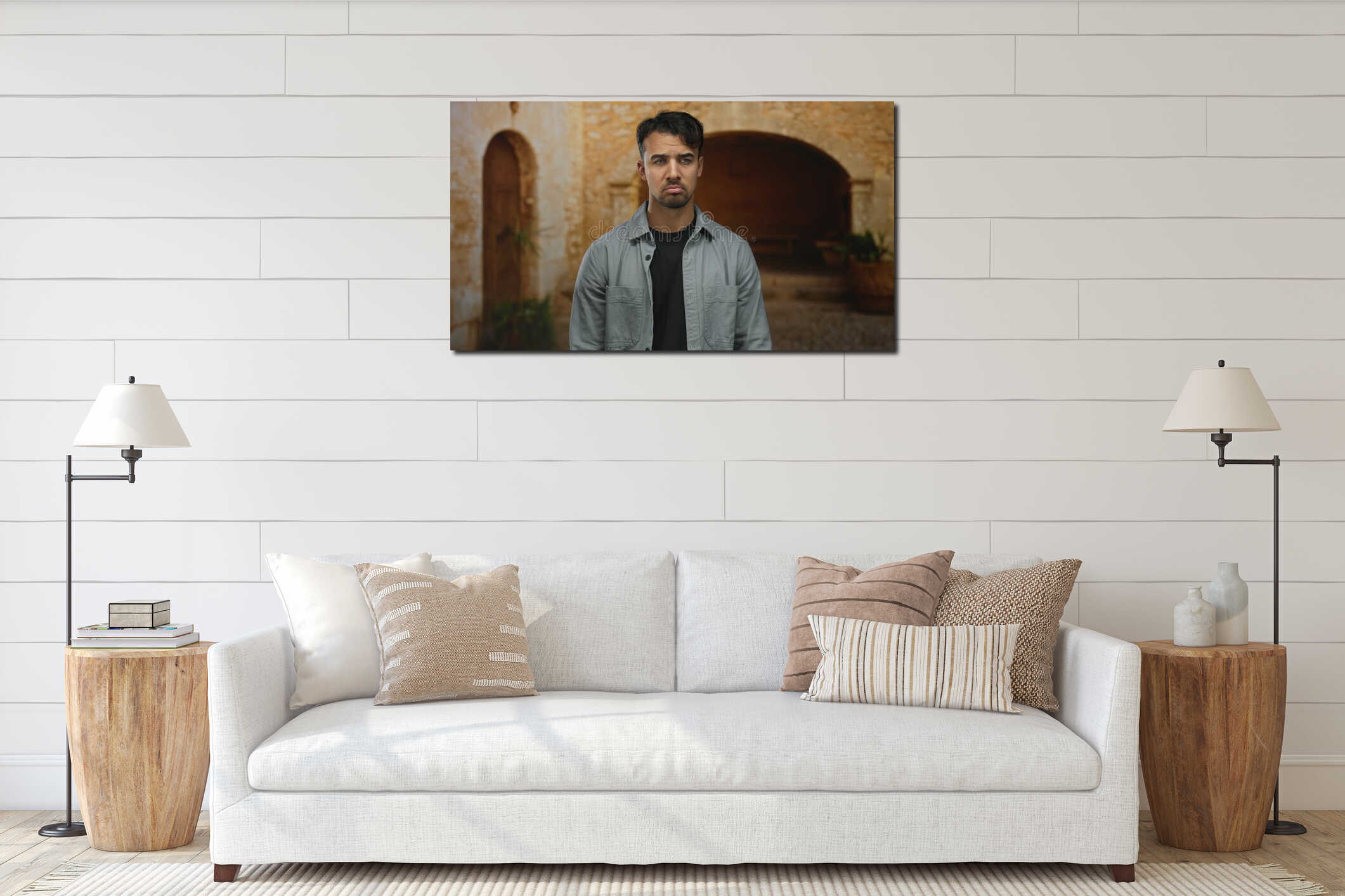 Canvas hanging interior mockup