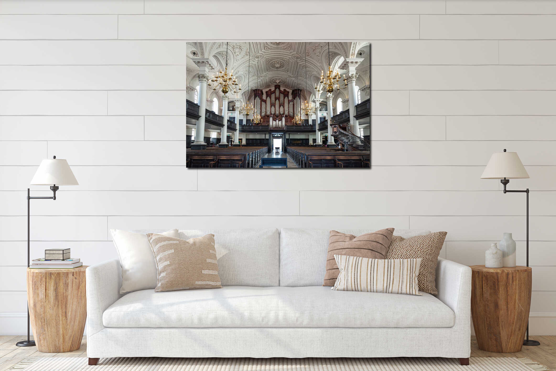 Canvas hanging interior mockup