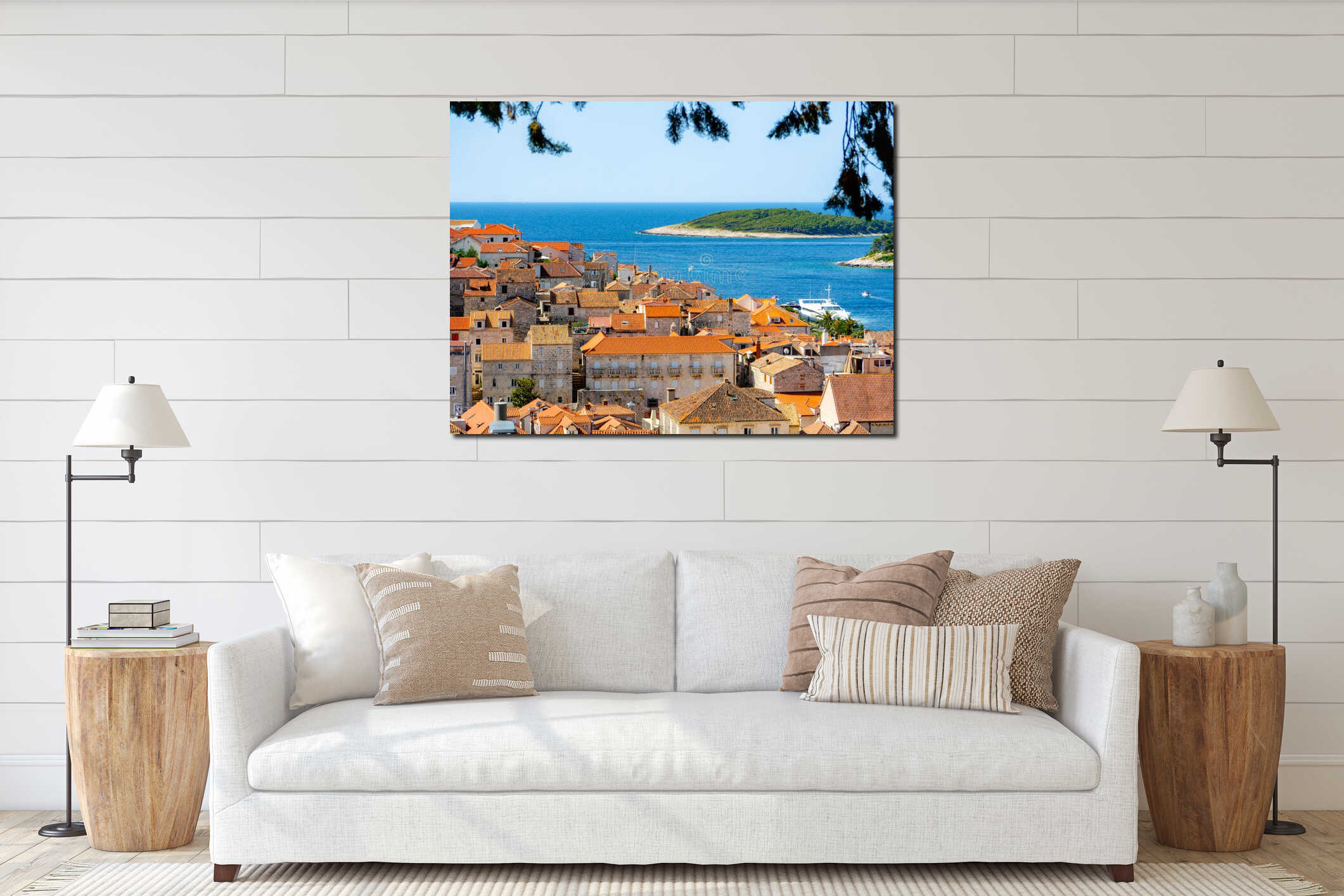 Canvas hanging interior mockup