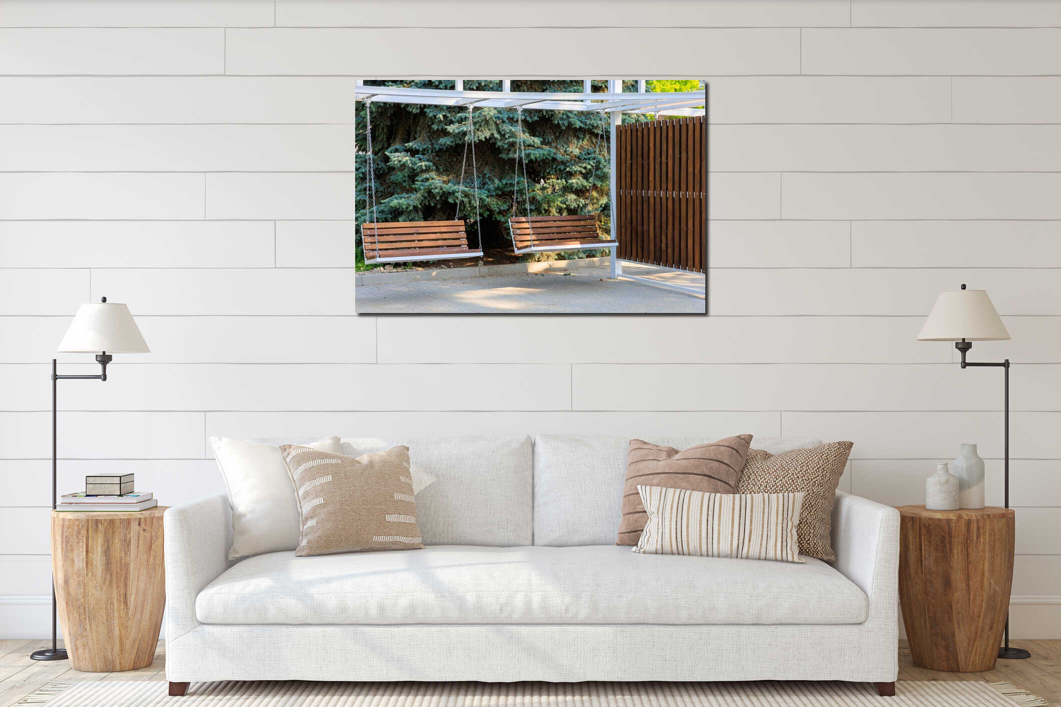 Canvas hanging interior mockup
