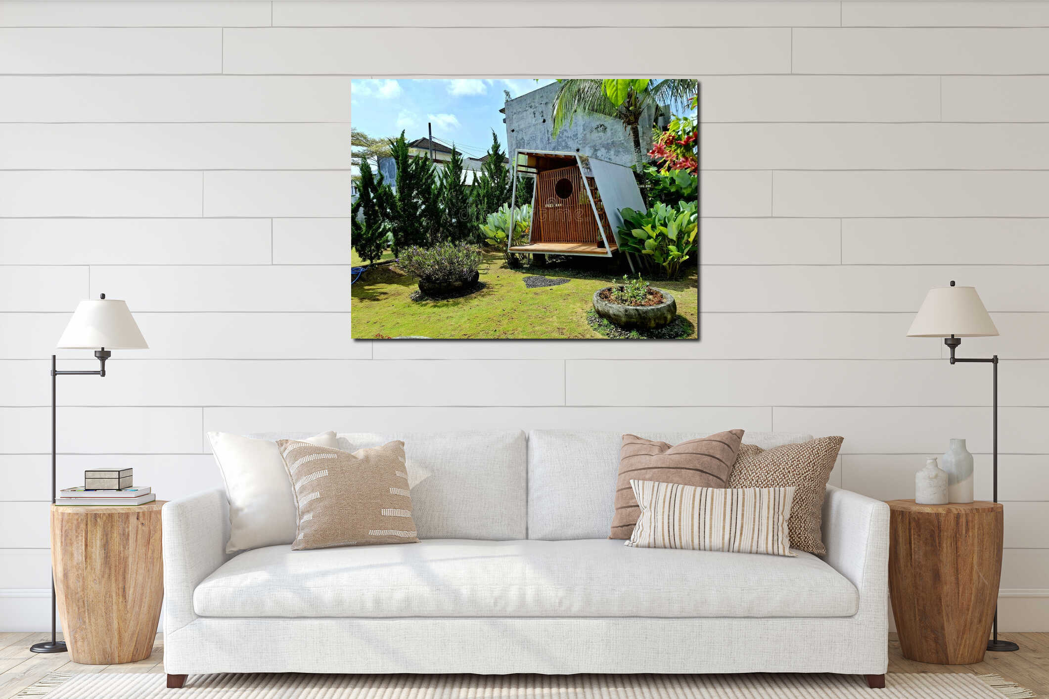 Canvas hanging interior mockup