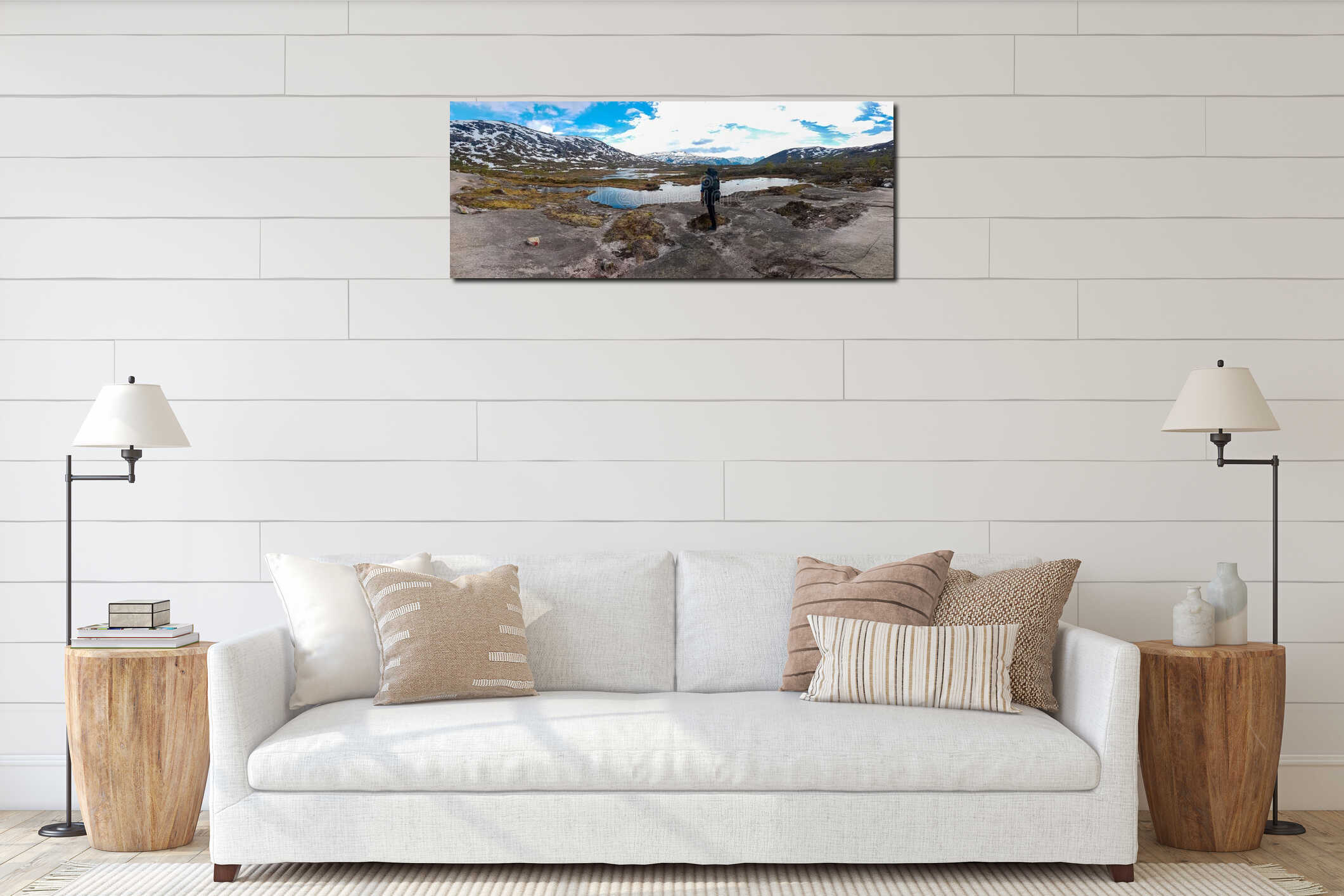 Canvas hanging interior mockup
