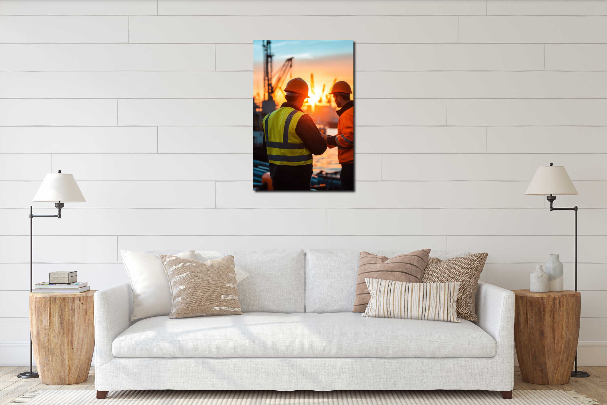 Canvas hanging interior mockup