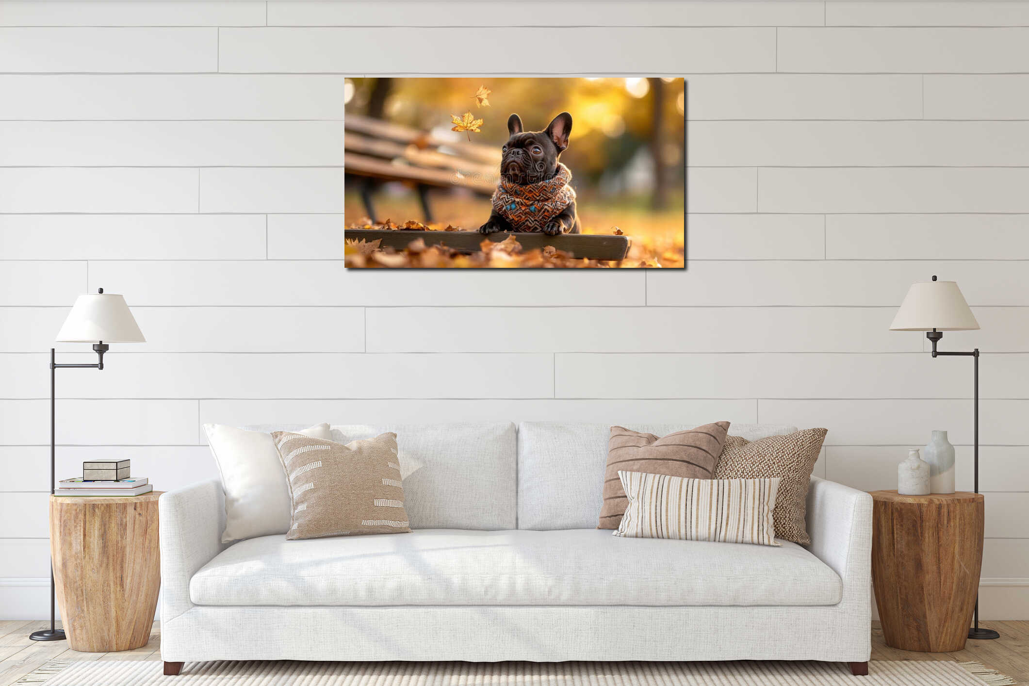 Canvas hanging interior mockup