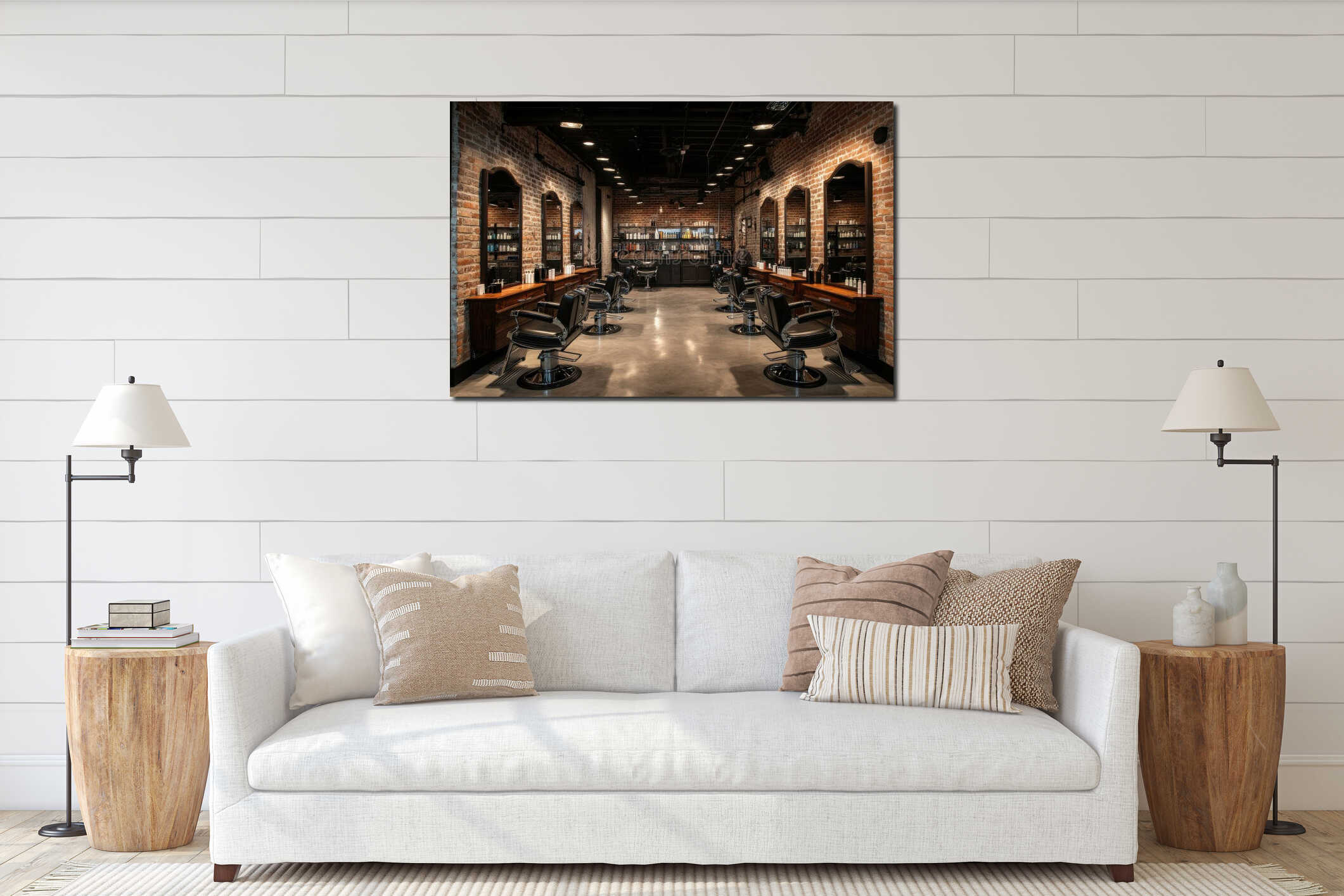Canvas hanging interior mockup