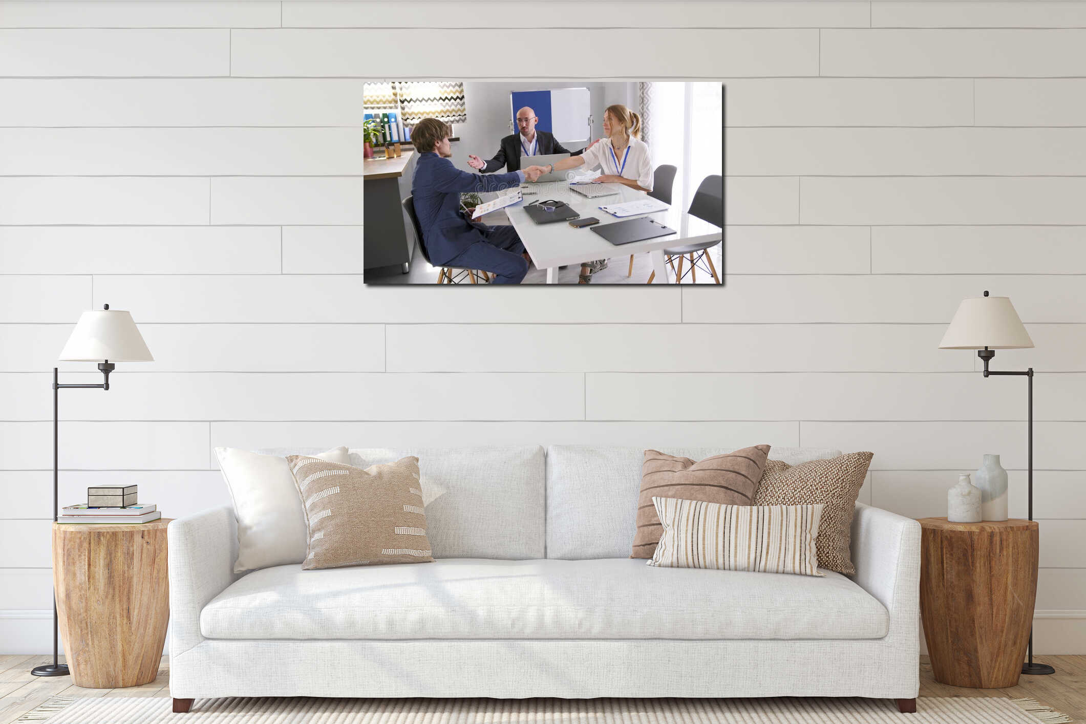 Canvas hanging interior mockup