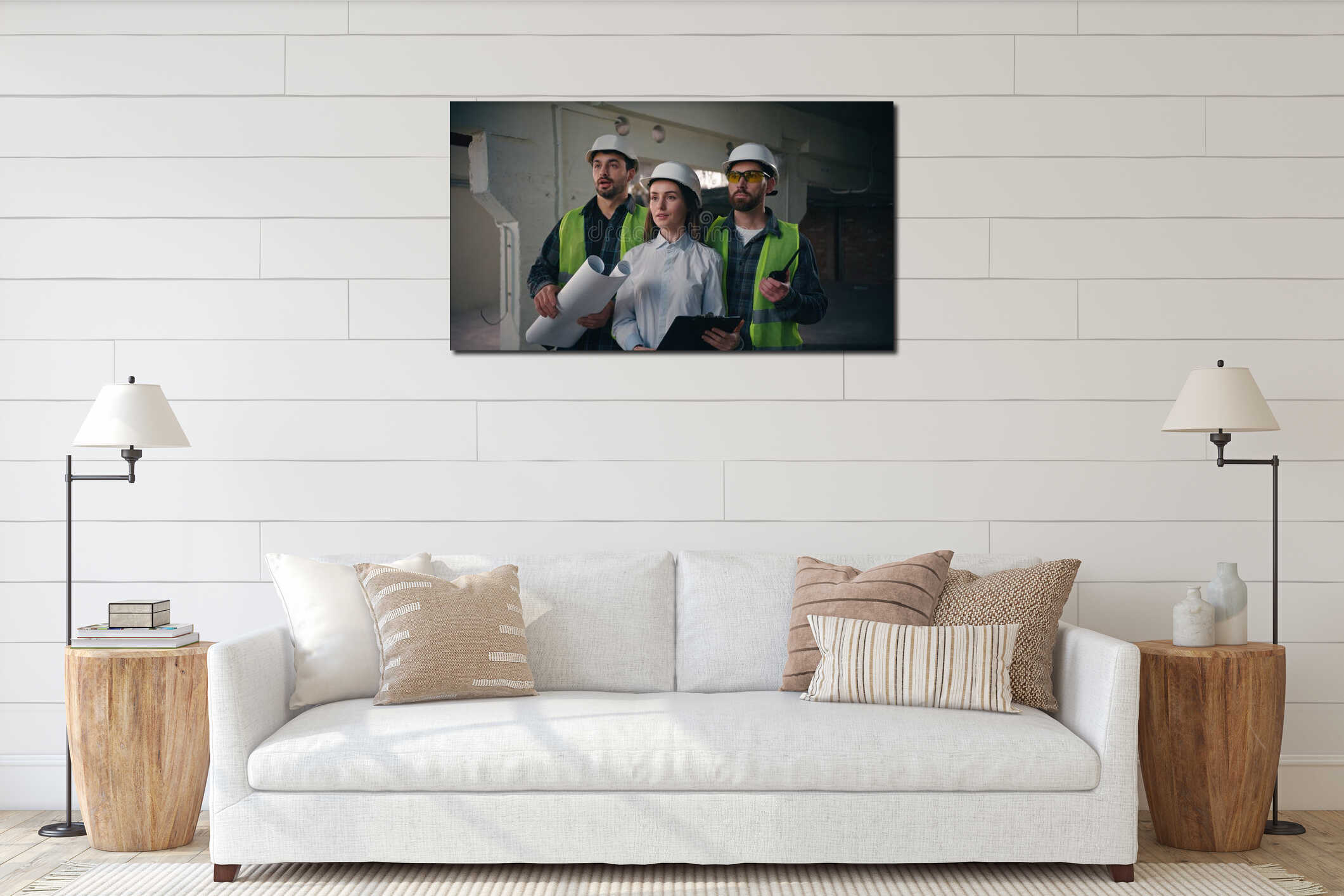 Canvas hanging interior mockup