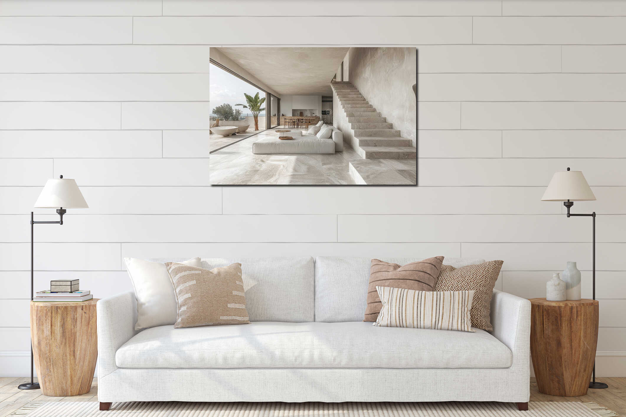Canvas hanging interior mockup